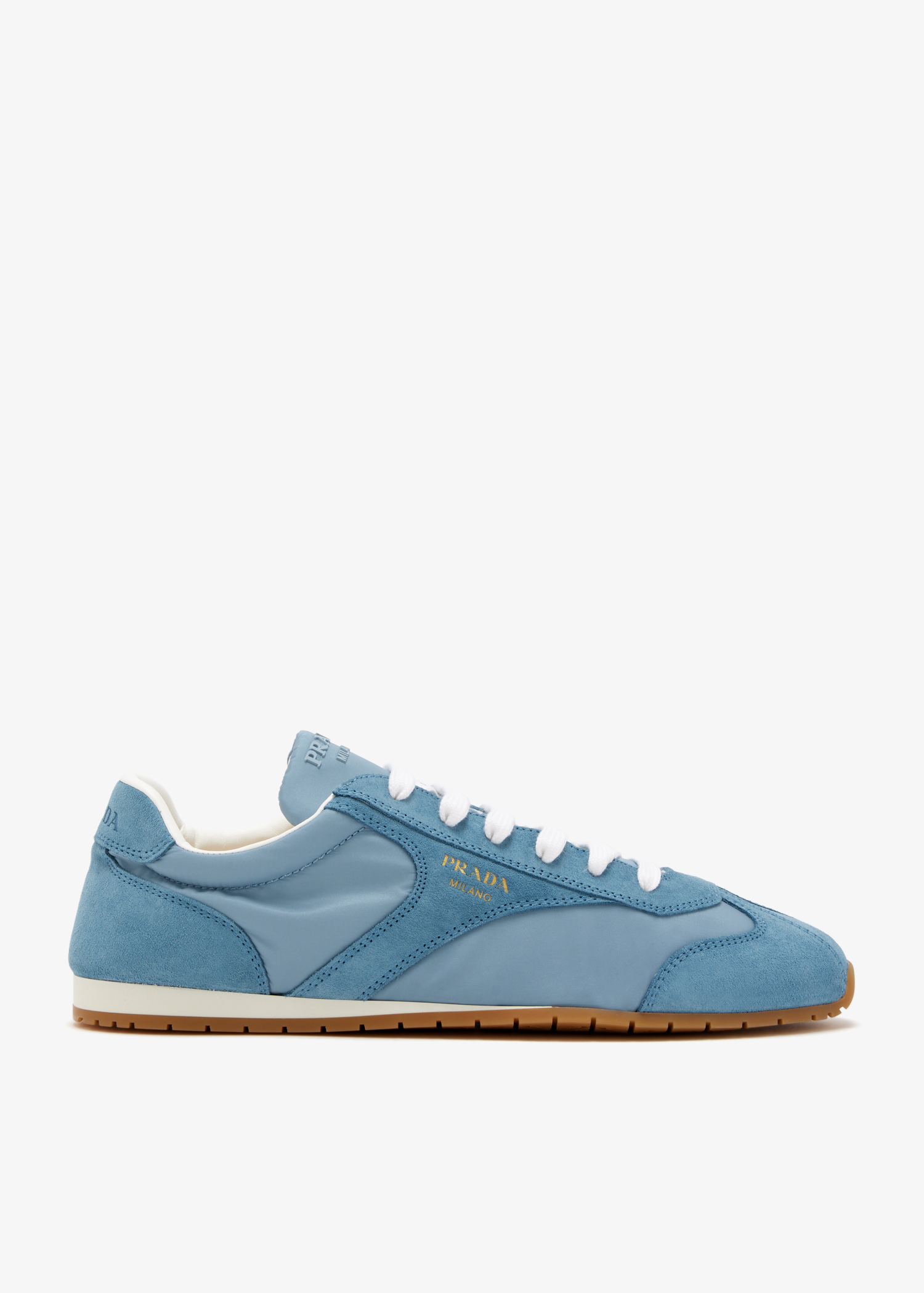 

Re-Nylon and suede laced sneakers, Blue