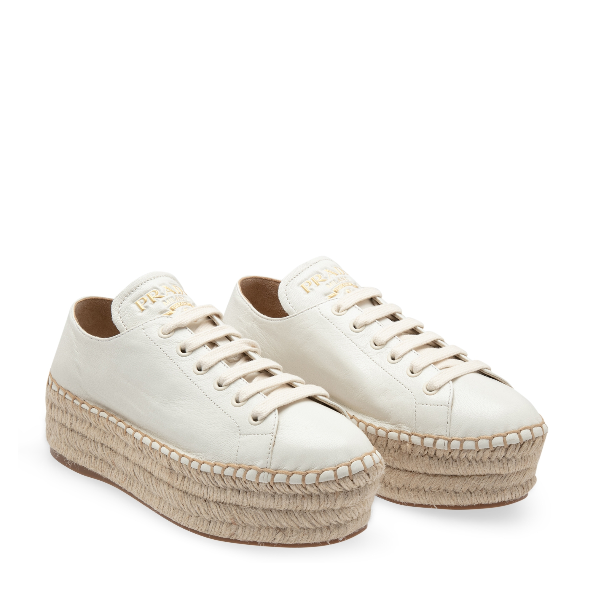 

Madras platform sneakers, White