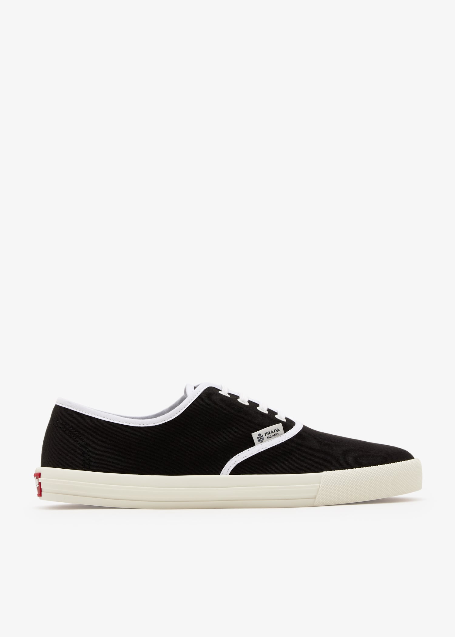 

Drill fabric laced sneakers, Black