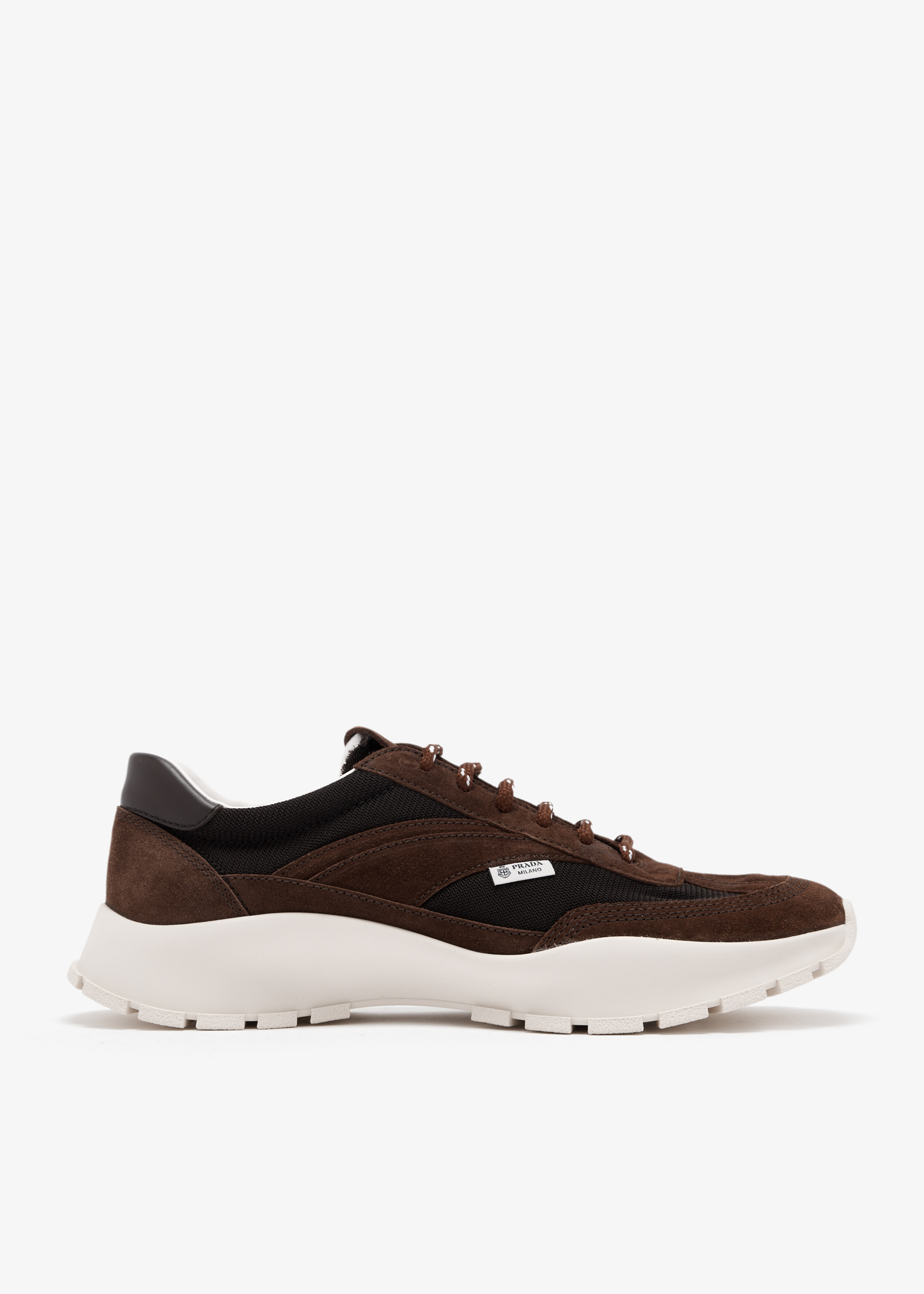 

Mesh fabric and suede sneakers, Brown