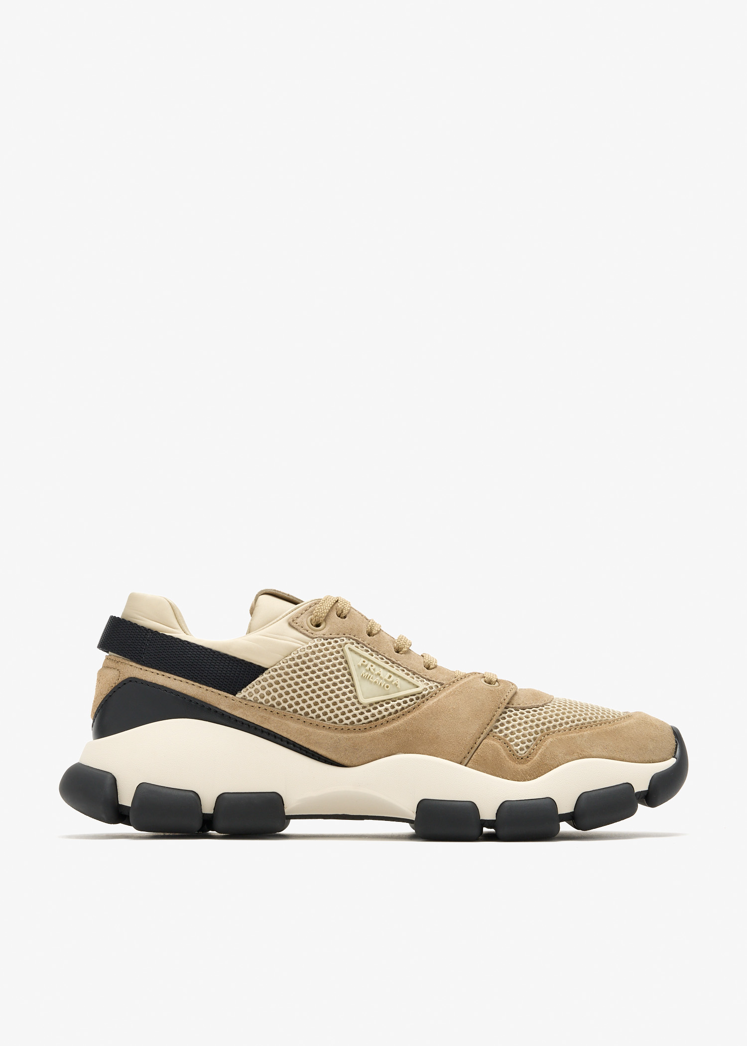 

Mesh fabric and suede sneakers, Beige