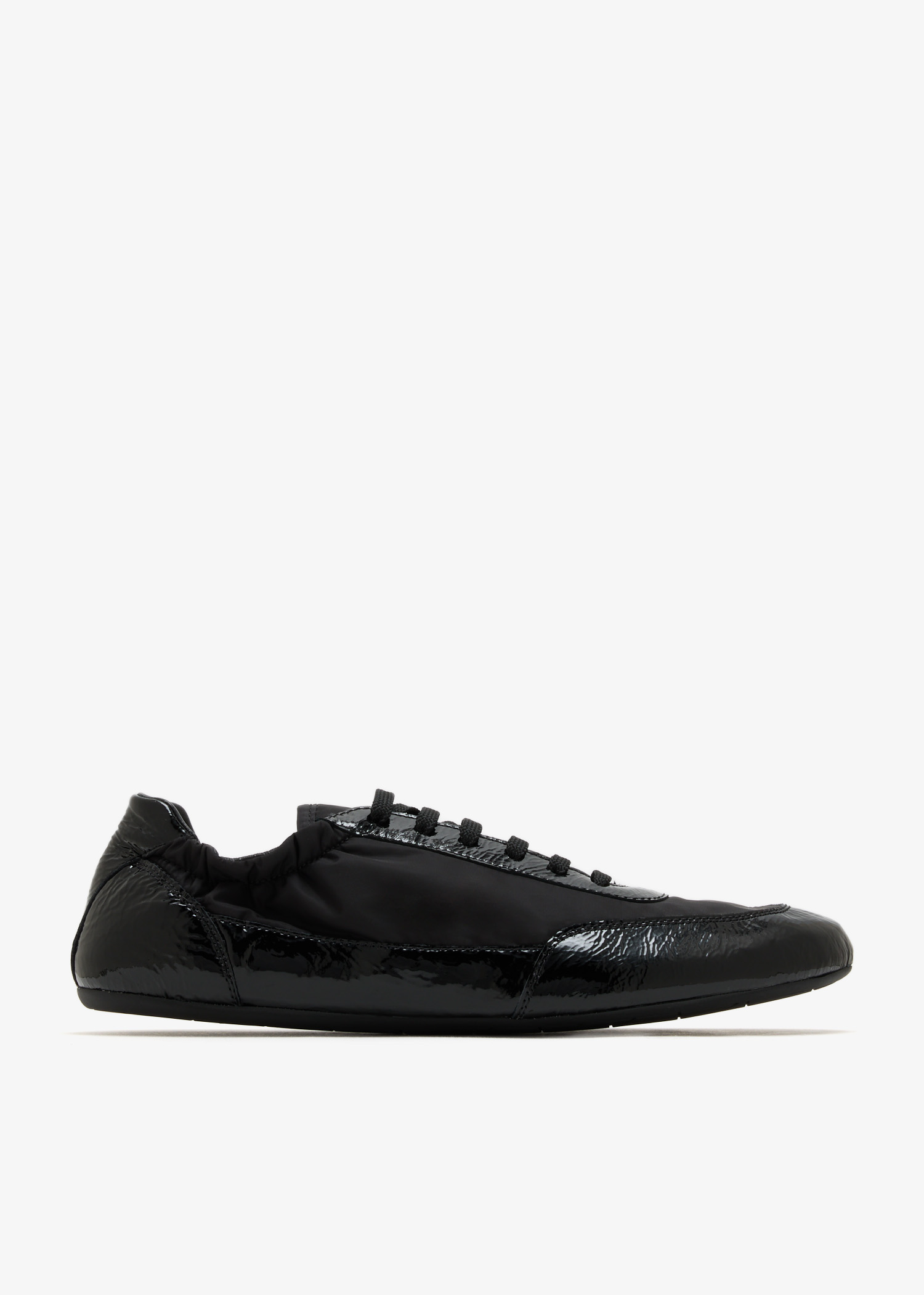

Collapse Re-Nylon and leather sneakers, Black