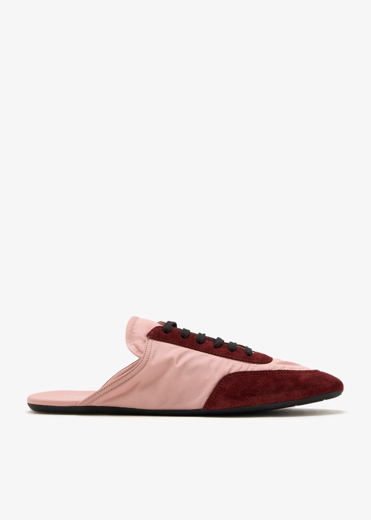 

Collapse Re-Nylon and suede mules, Pink