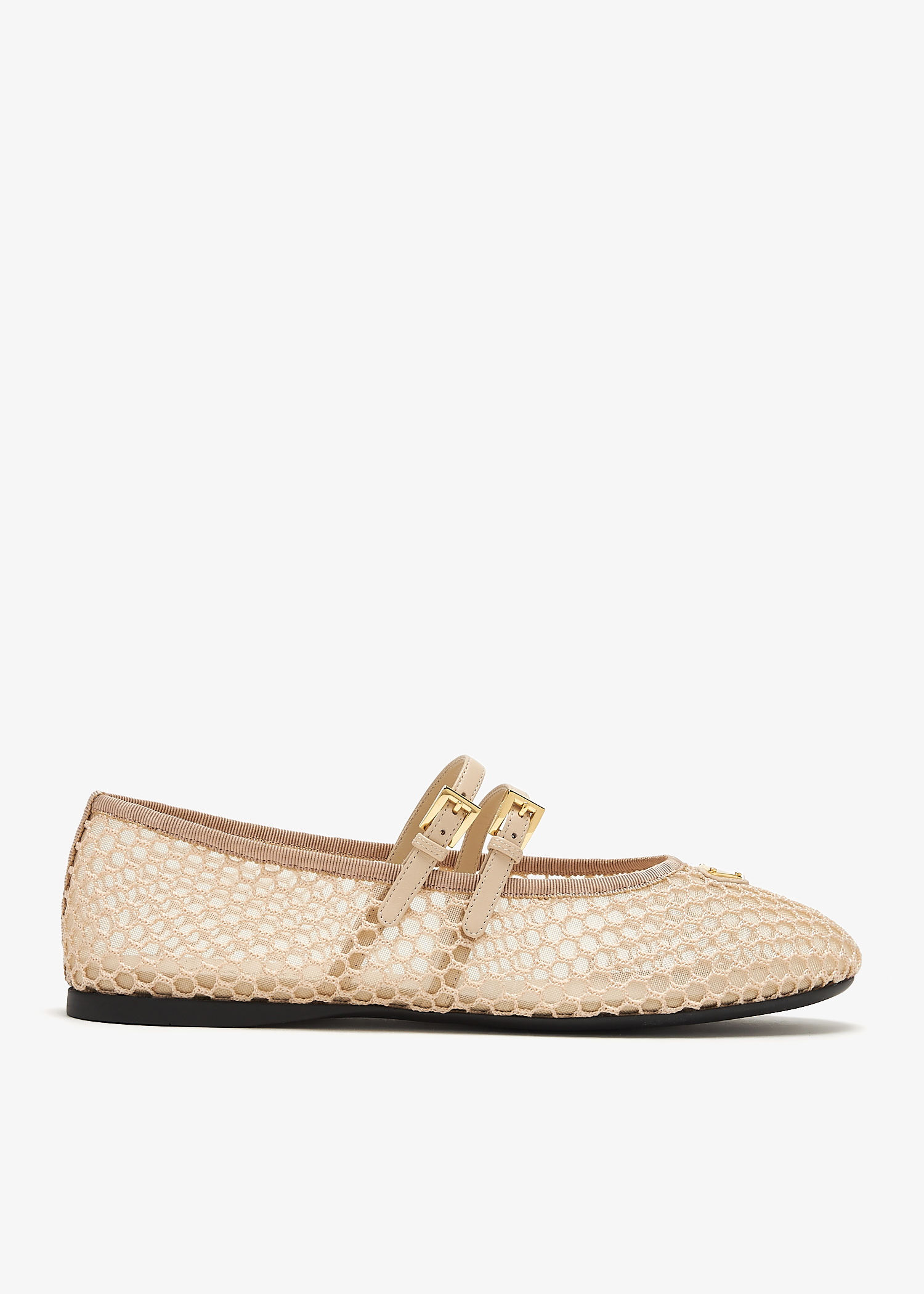 

Mesh fabric ballerinas, Beige