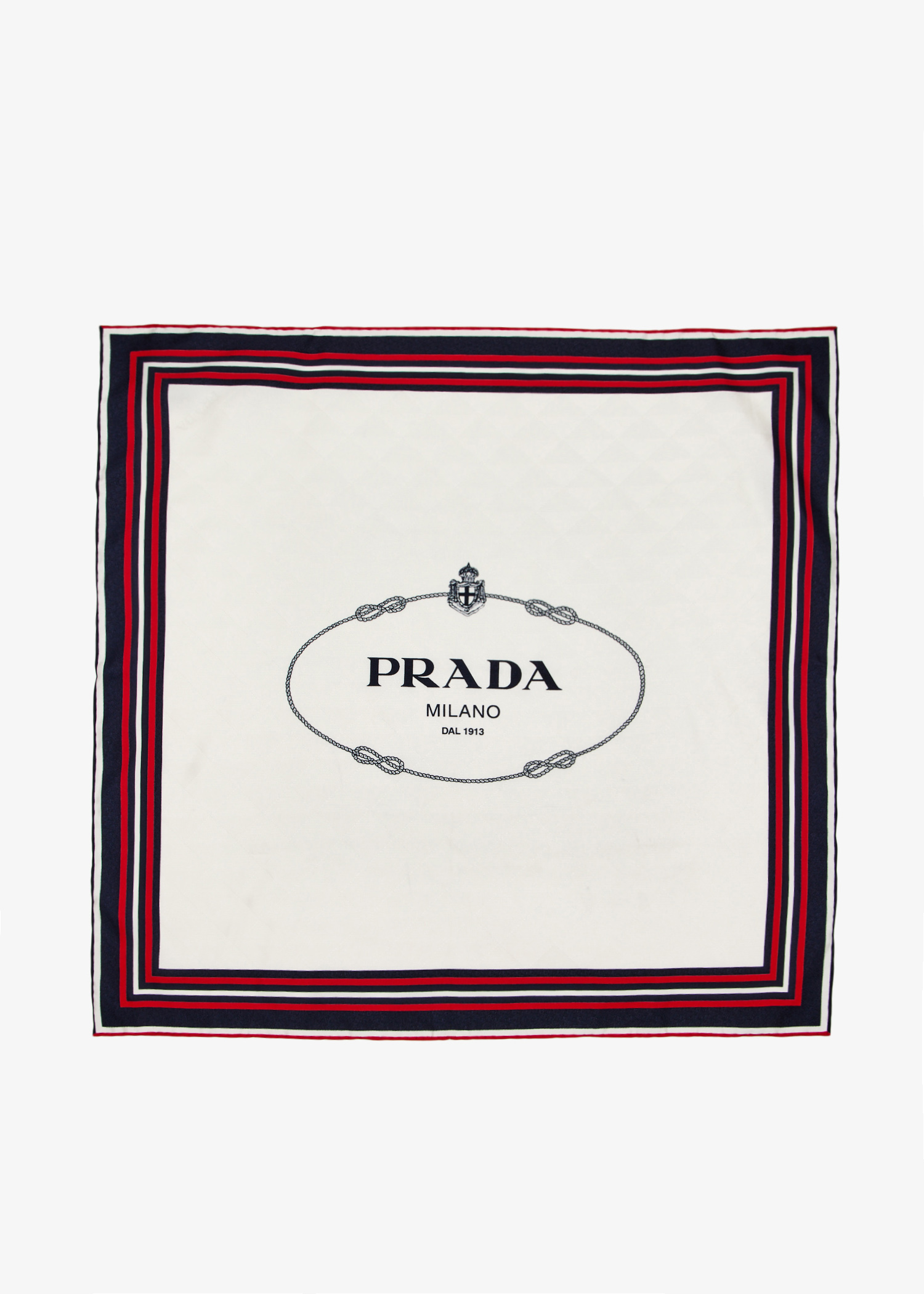 

Printed silk twill scarf, White