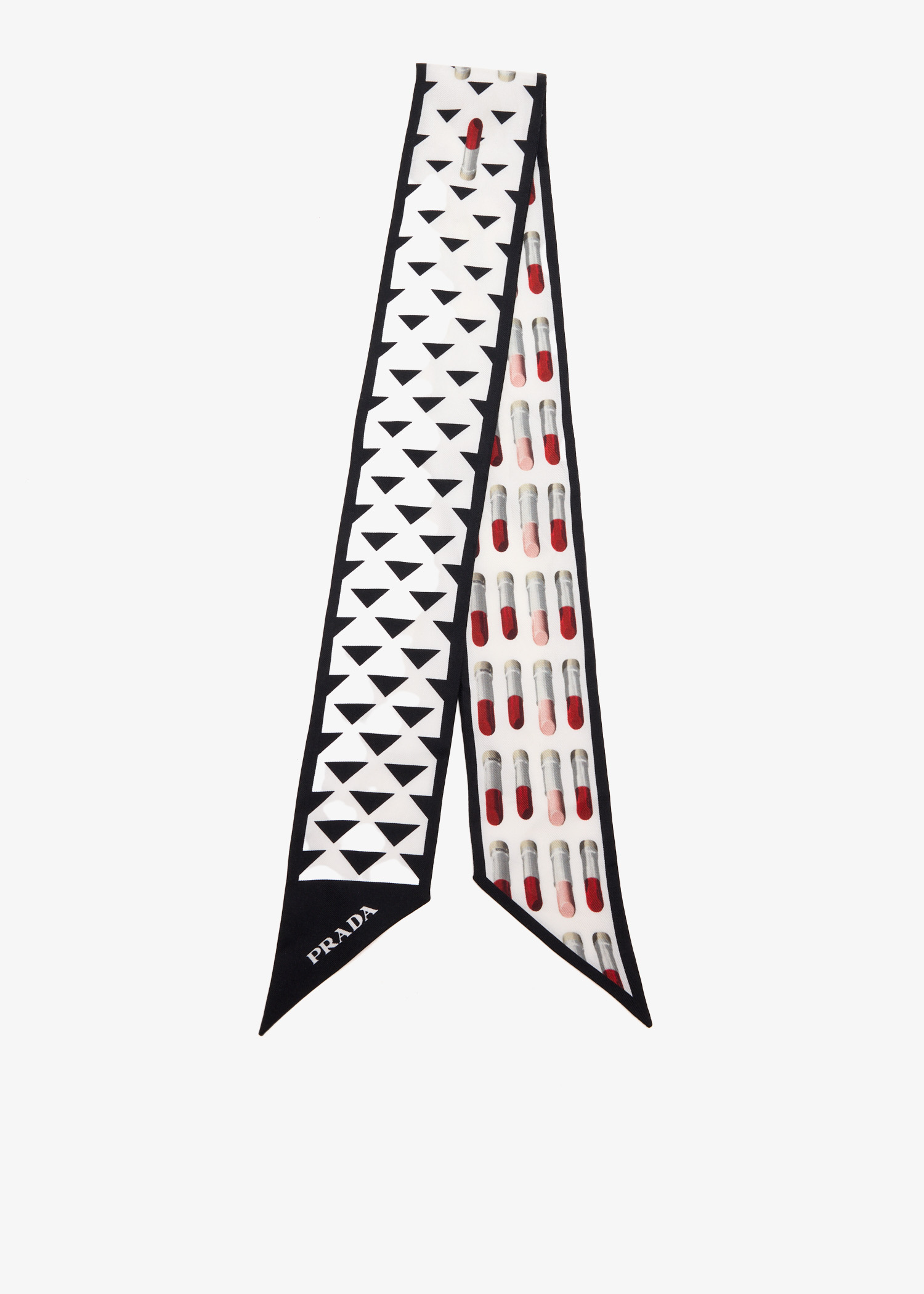 

Printed silk twill skinny scarf