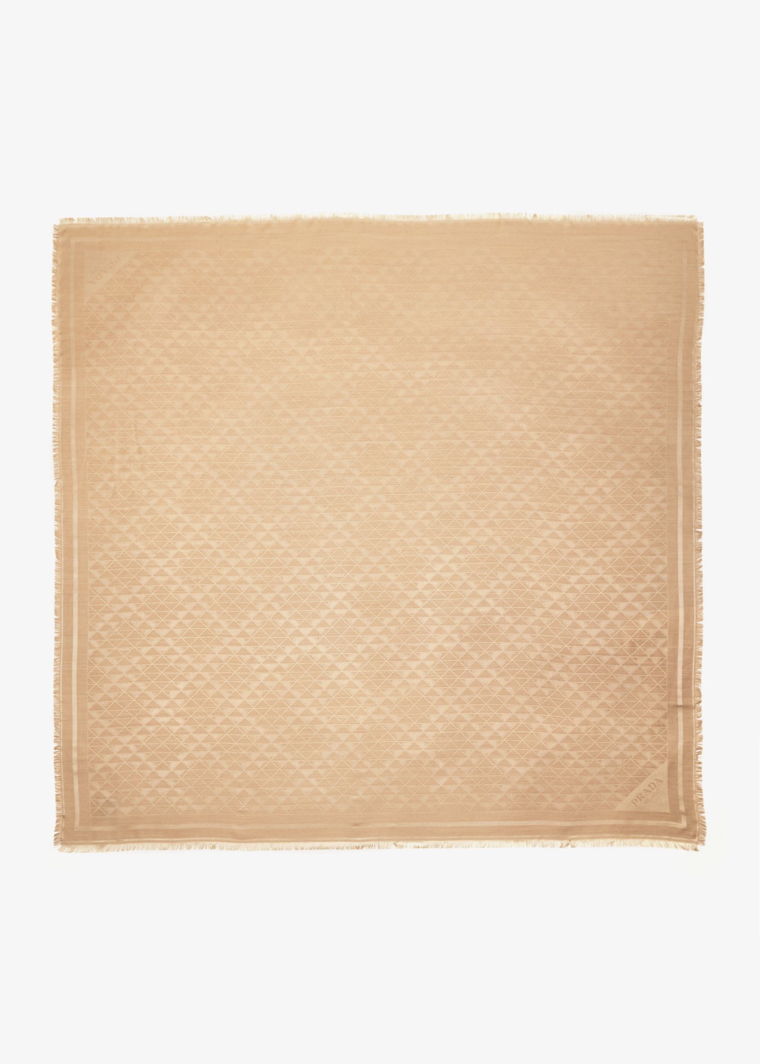 

Silk and wool jacquard scarf, Beige