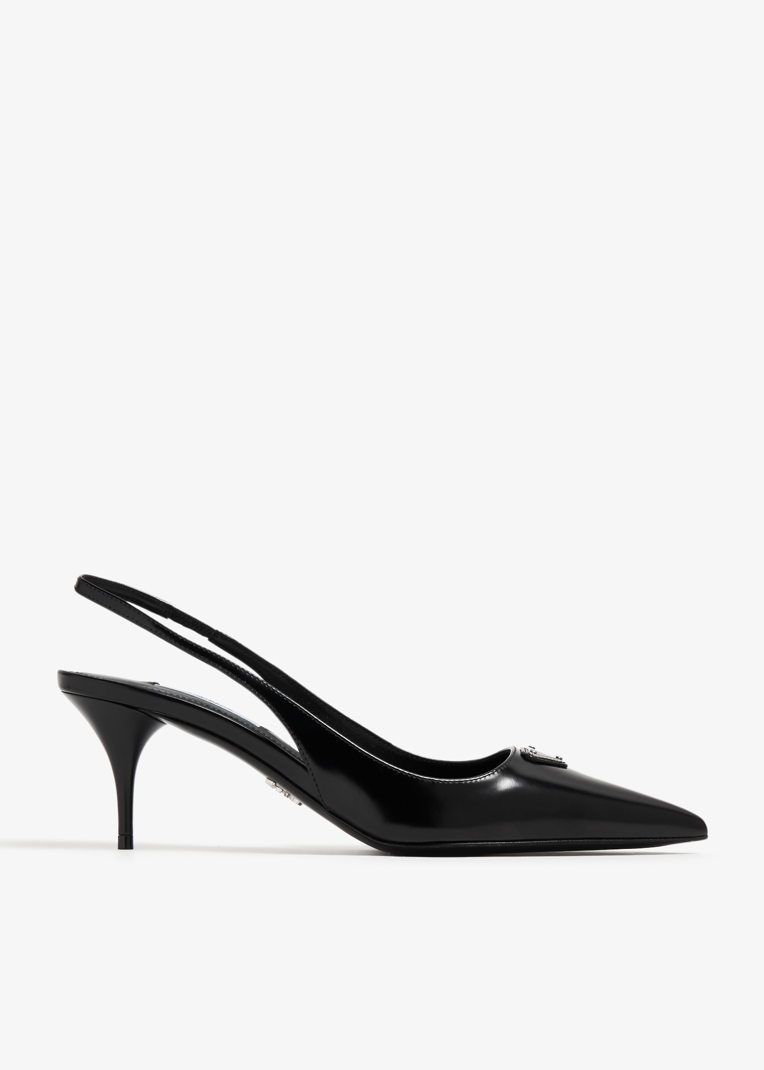 

Brushed leather slingback pumps, Black