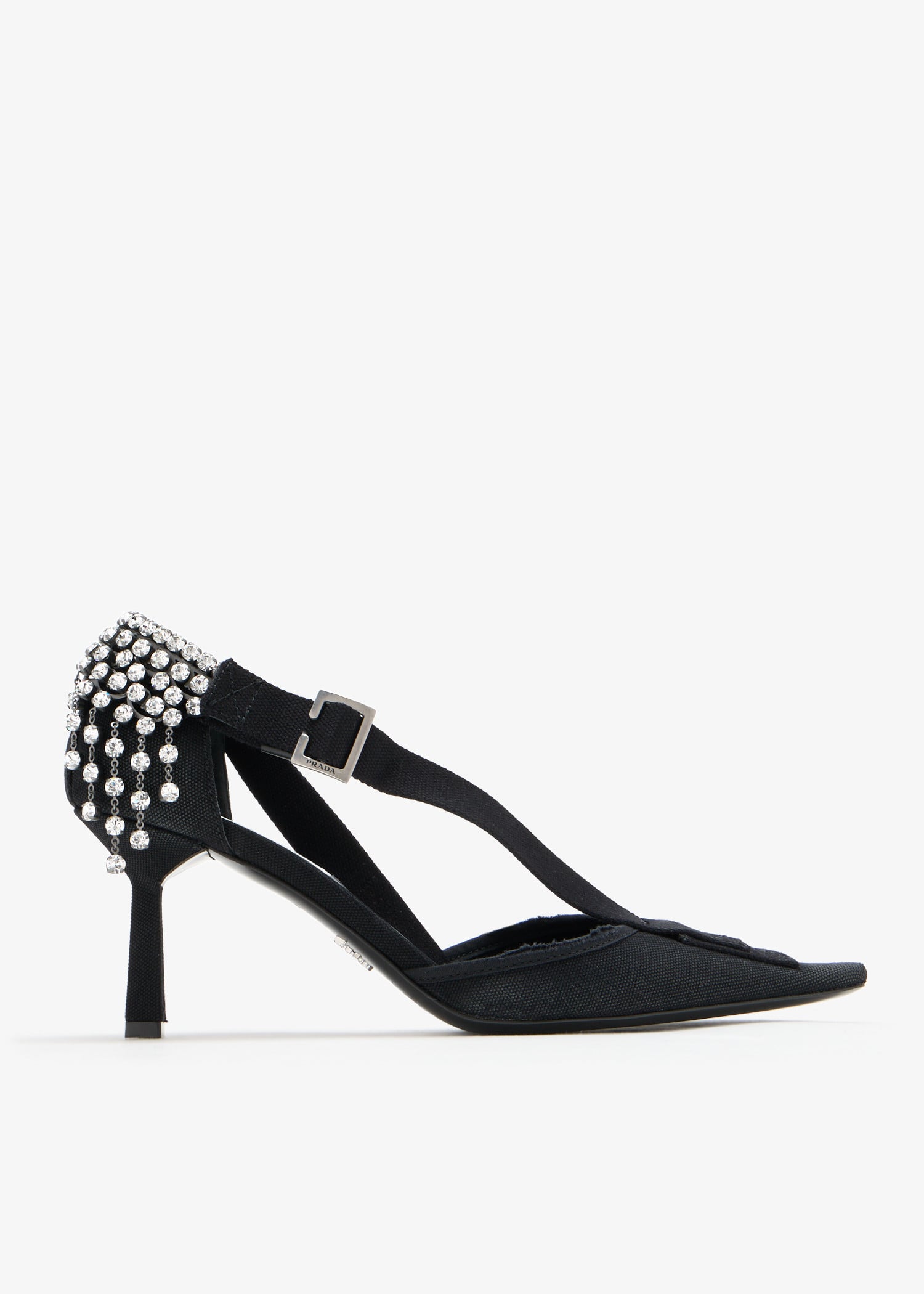 

Canvas crystal pumps, Black