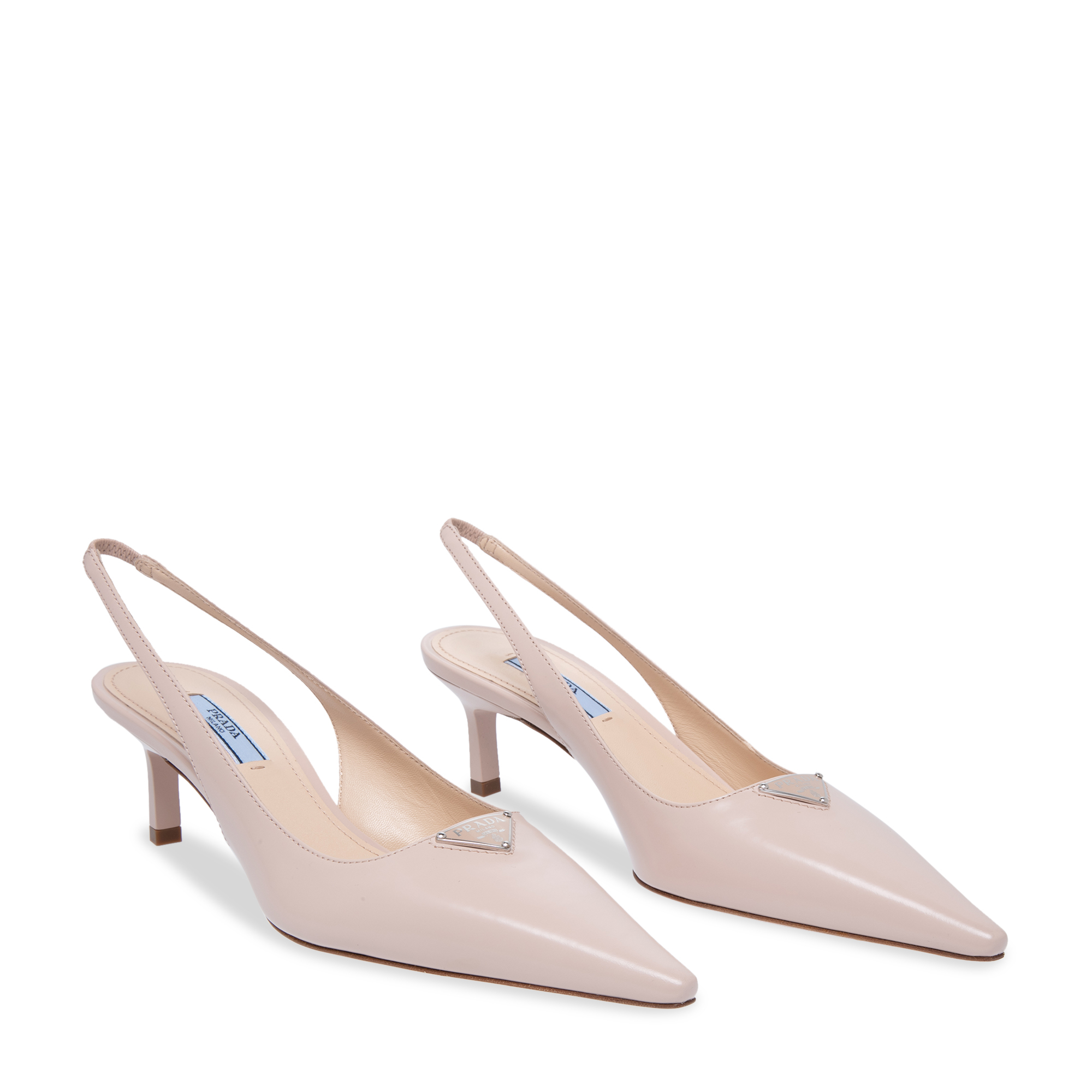 

Leather slingback pumps, Beige