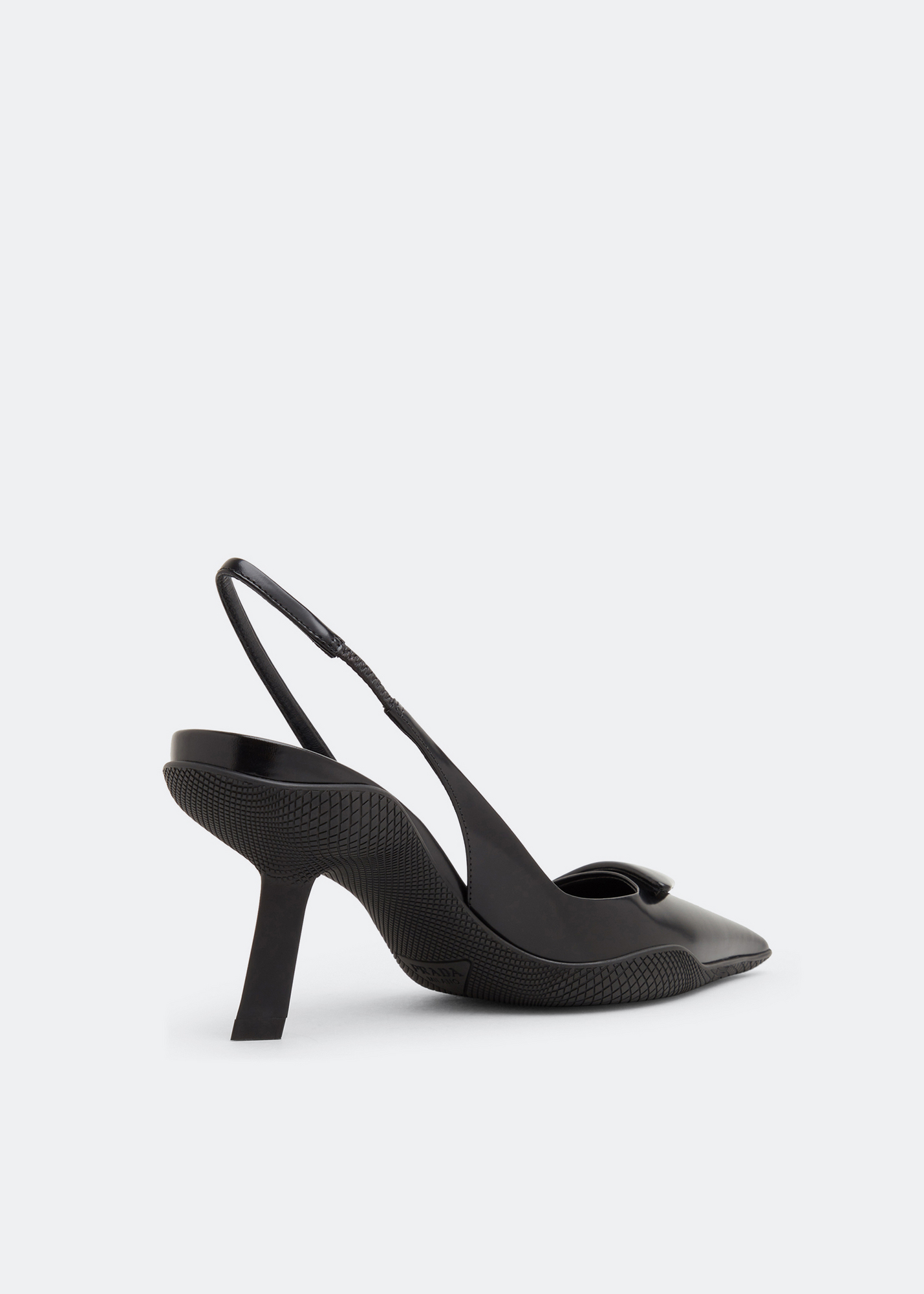 

Brushed leather slingback pumps, Black