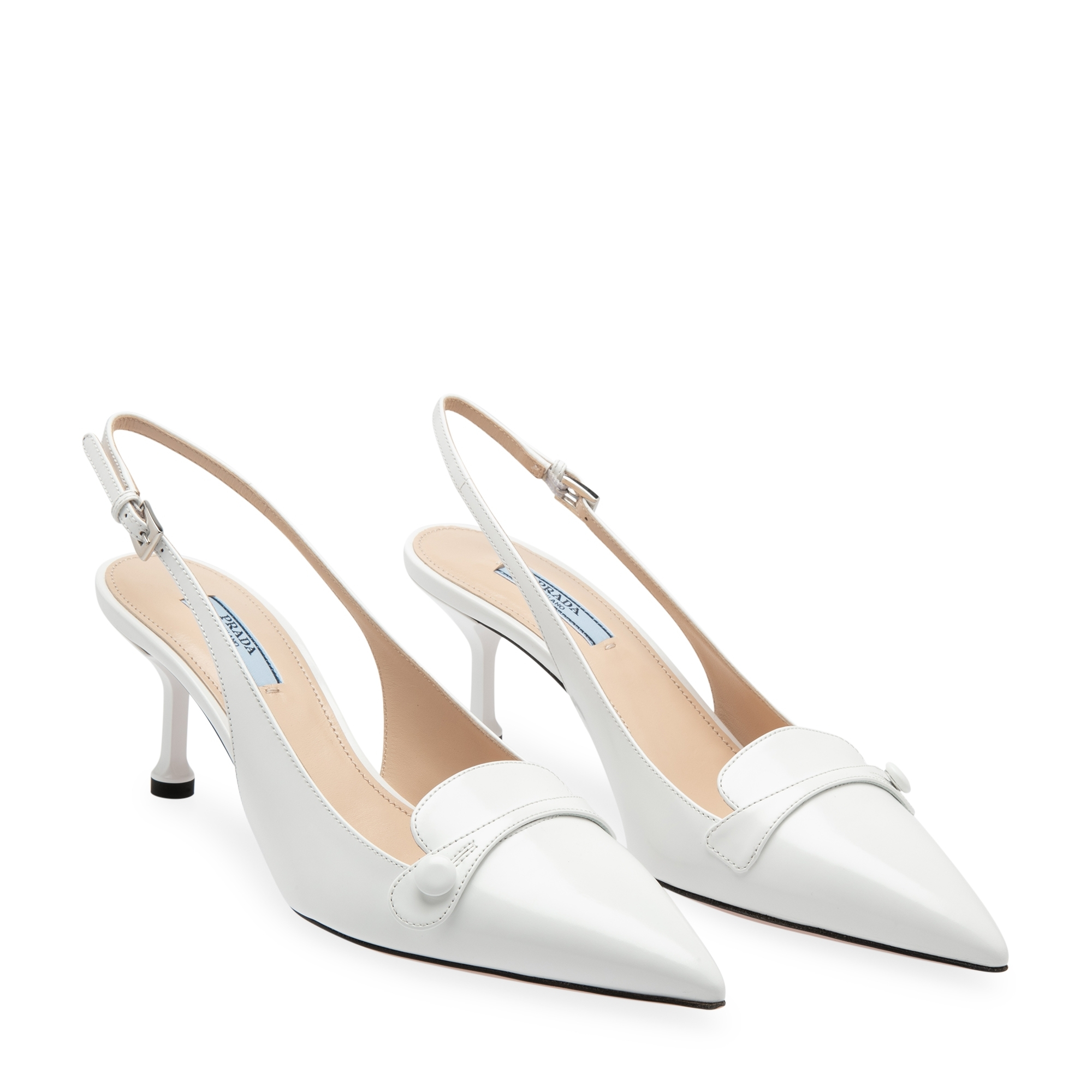 

Slingback leather pumps, White