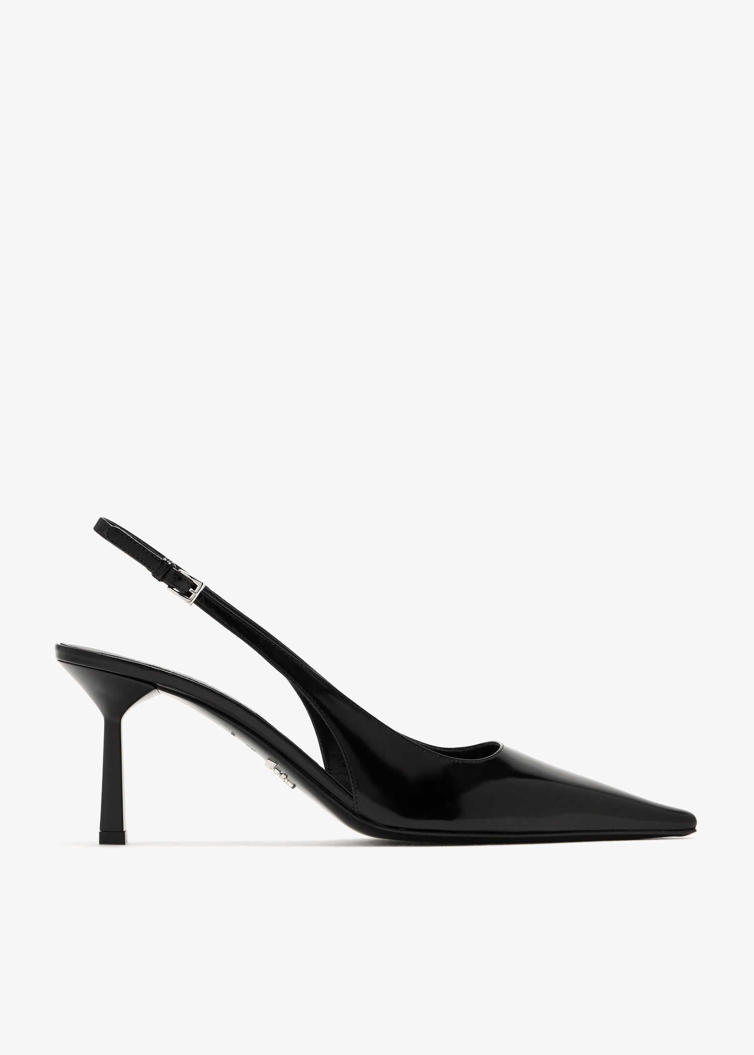 

Brushed leather slingback pumps, Black