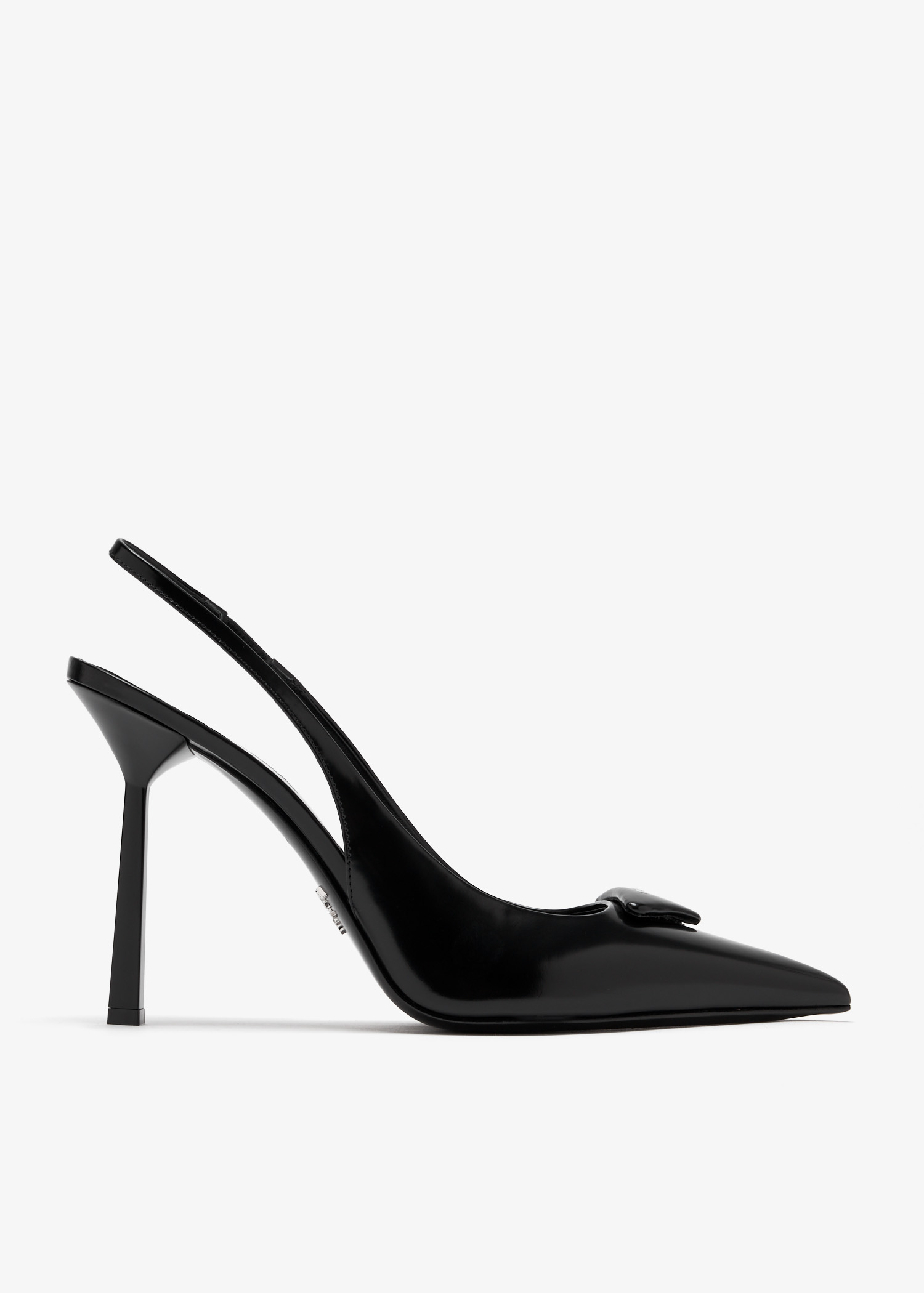 

Brushed leather slingback pumps, Black