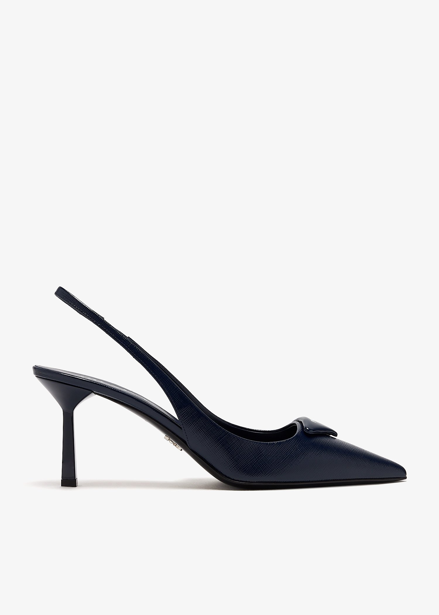 

Saffiano patent leather slingback pumps, Navy