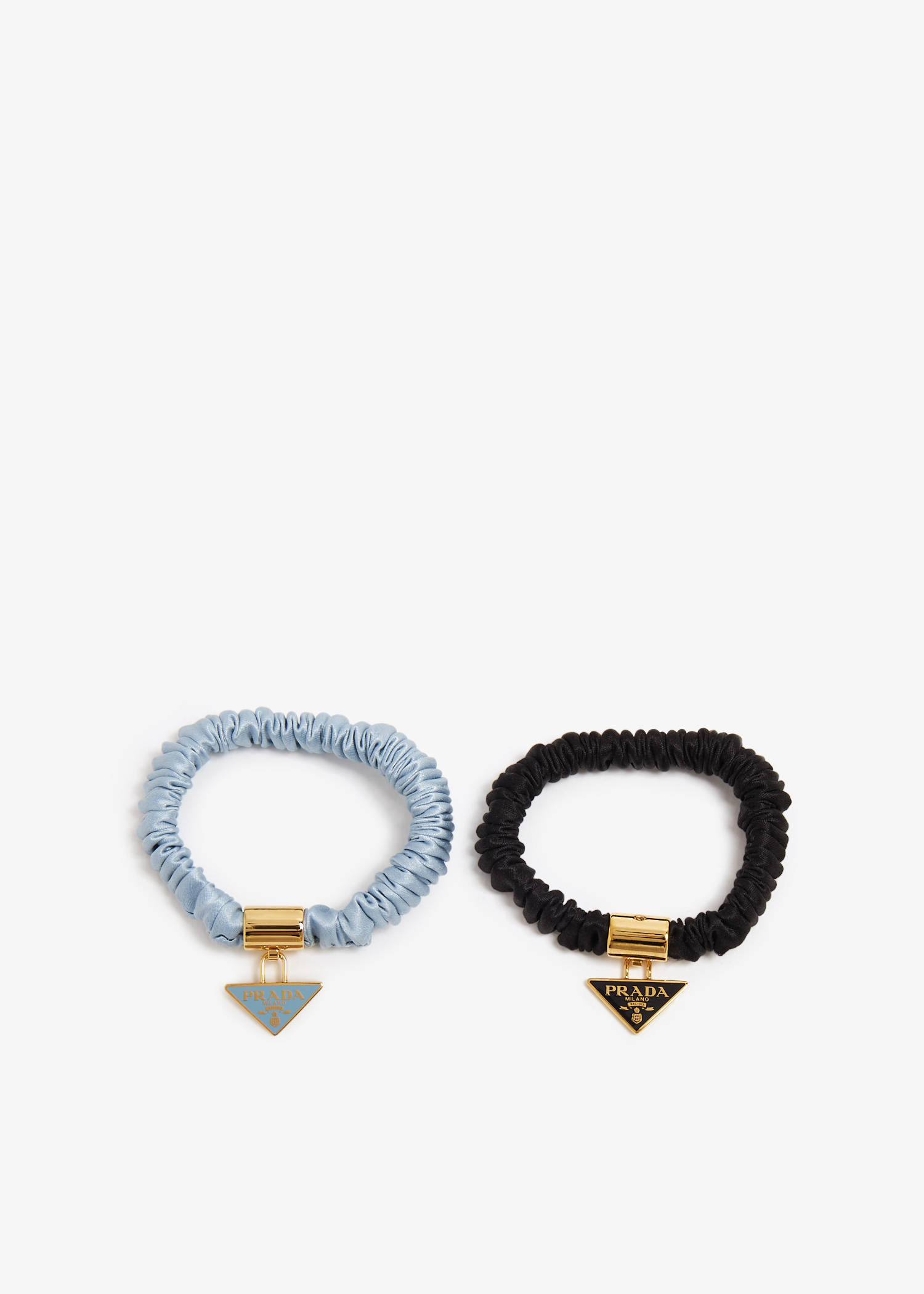 

Satin crepe elastic hair ties, Multicolored