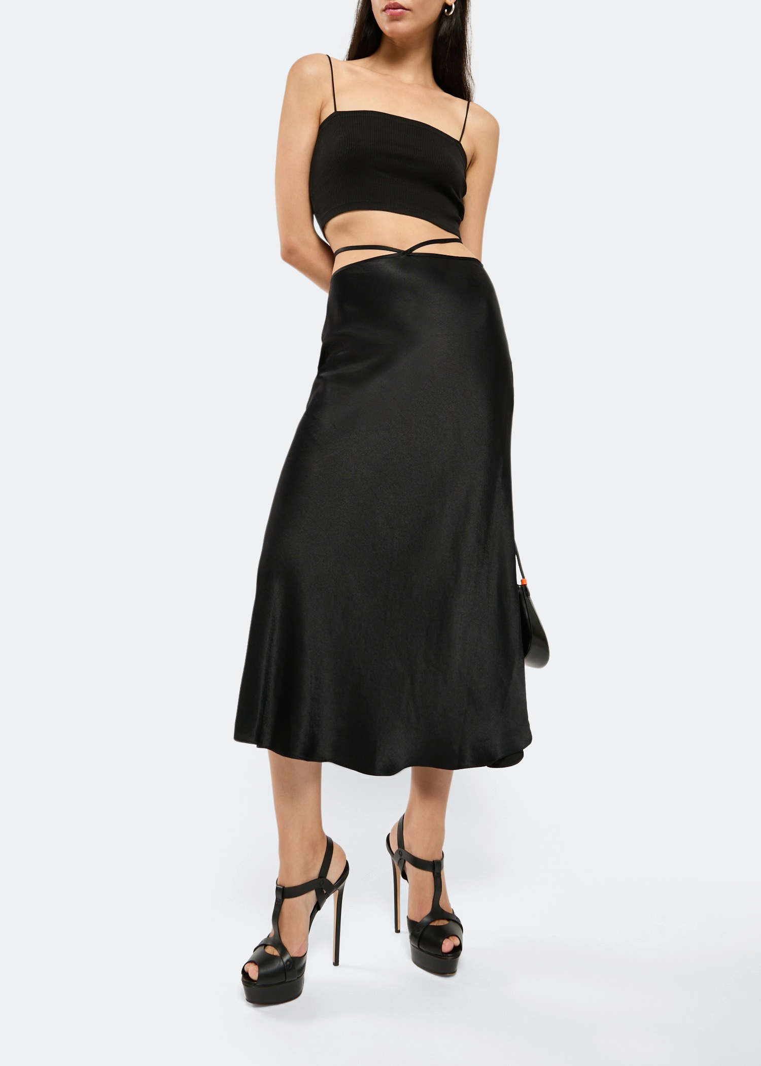 

Flora platform sandals, Black
