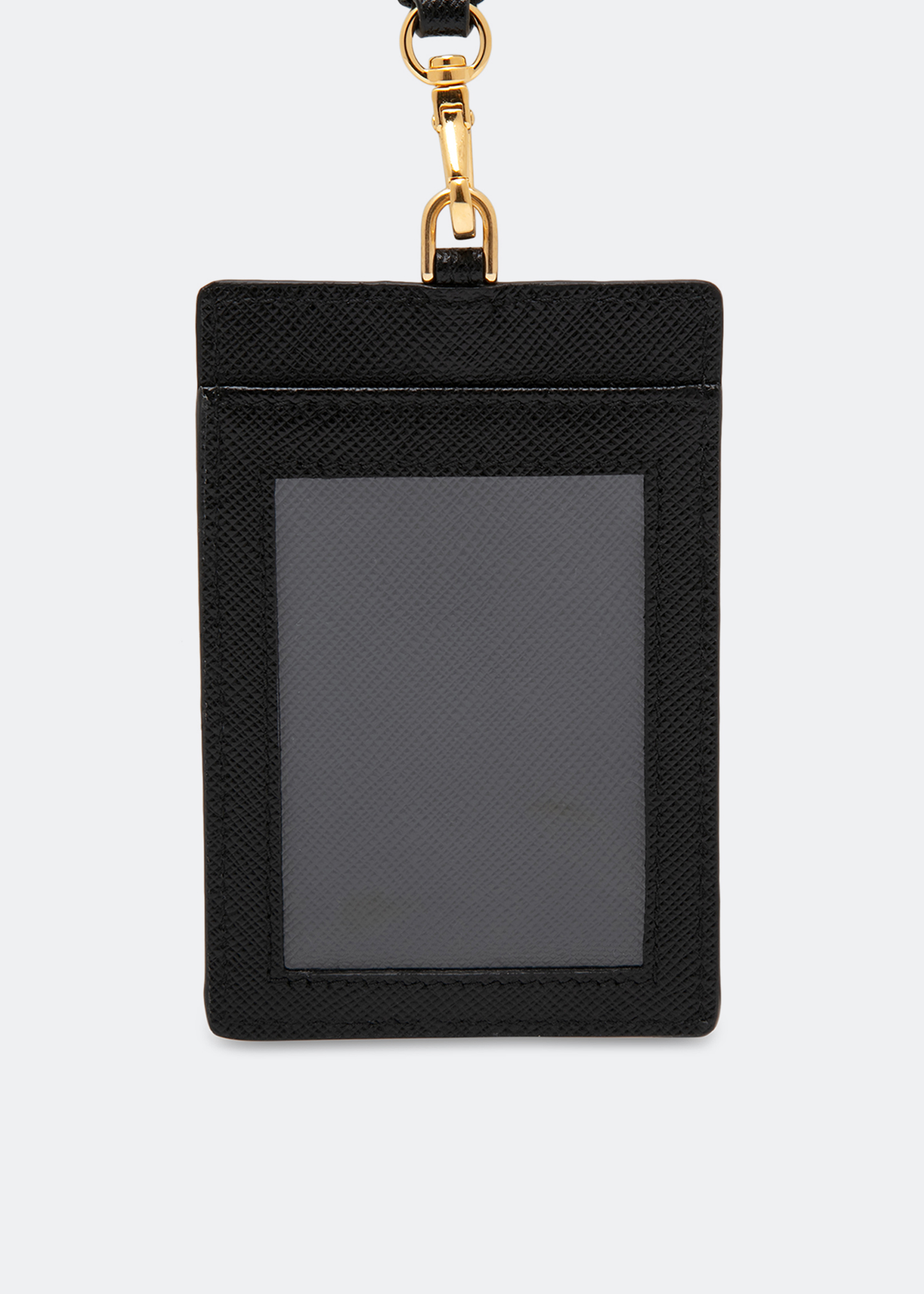 Prada Leather badge holder for Women - Black in KSA