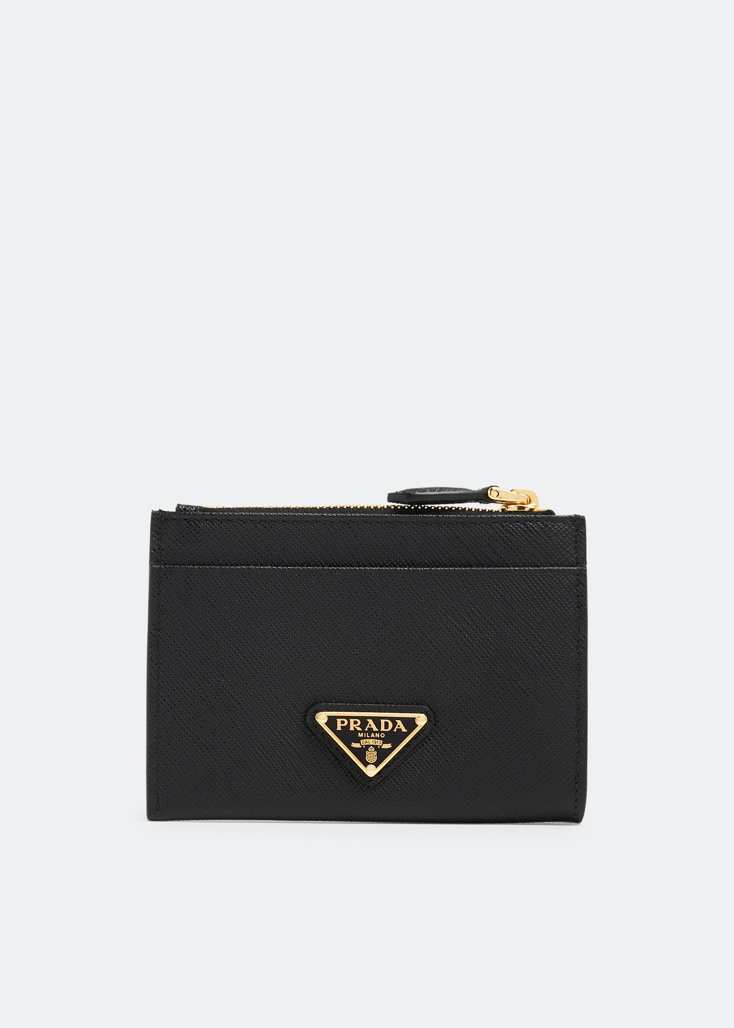 Prada Saffiano leather card holder for Women - Black in UAE