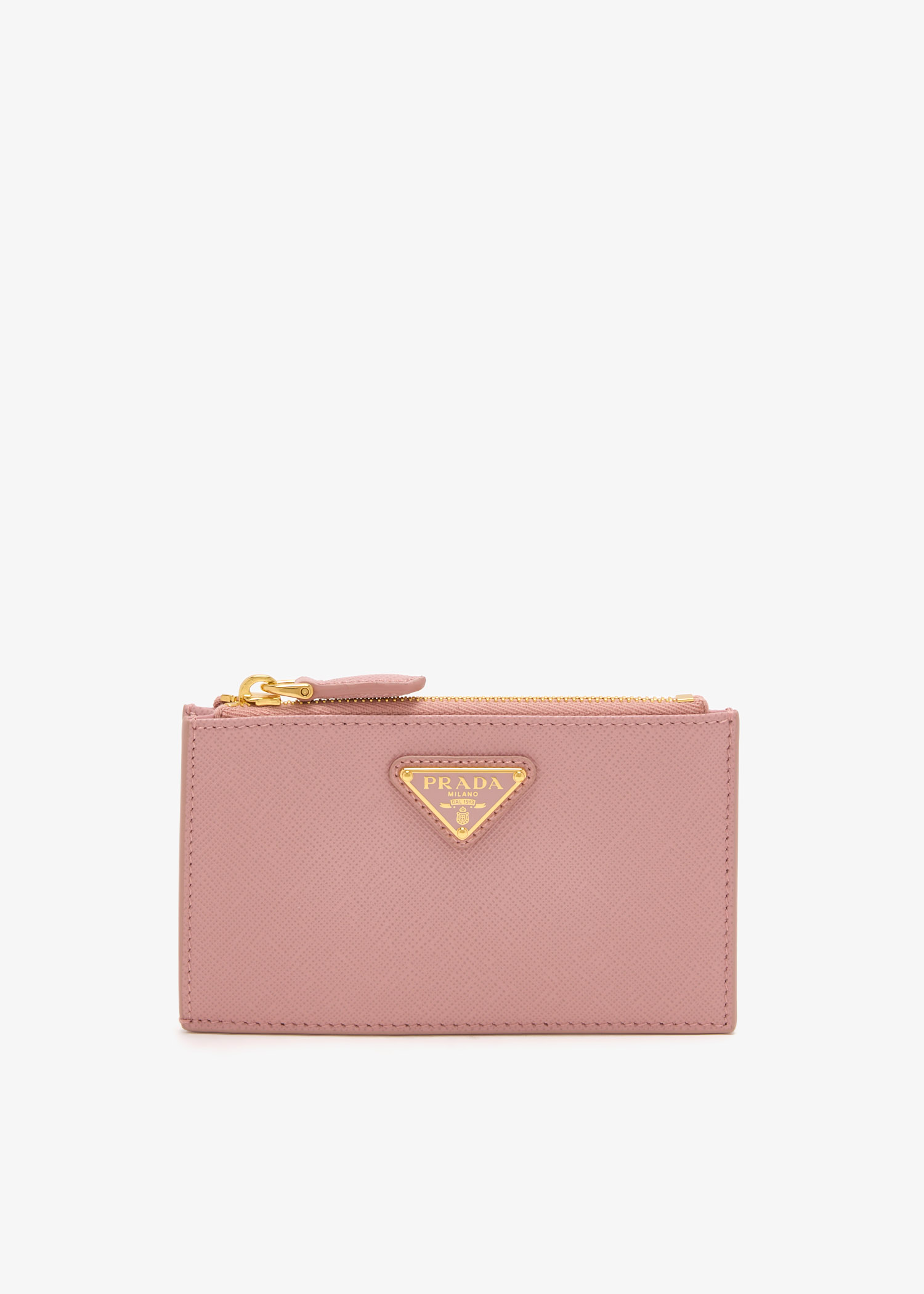 

Saffiano leather card holder, Pink