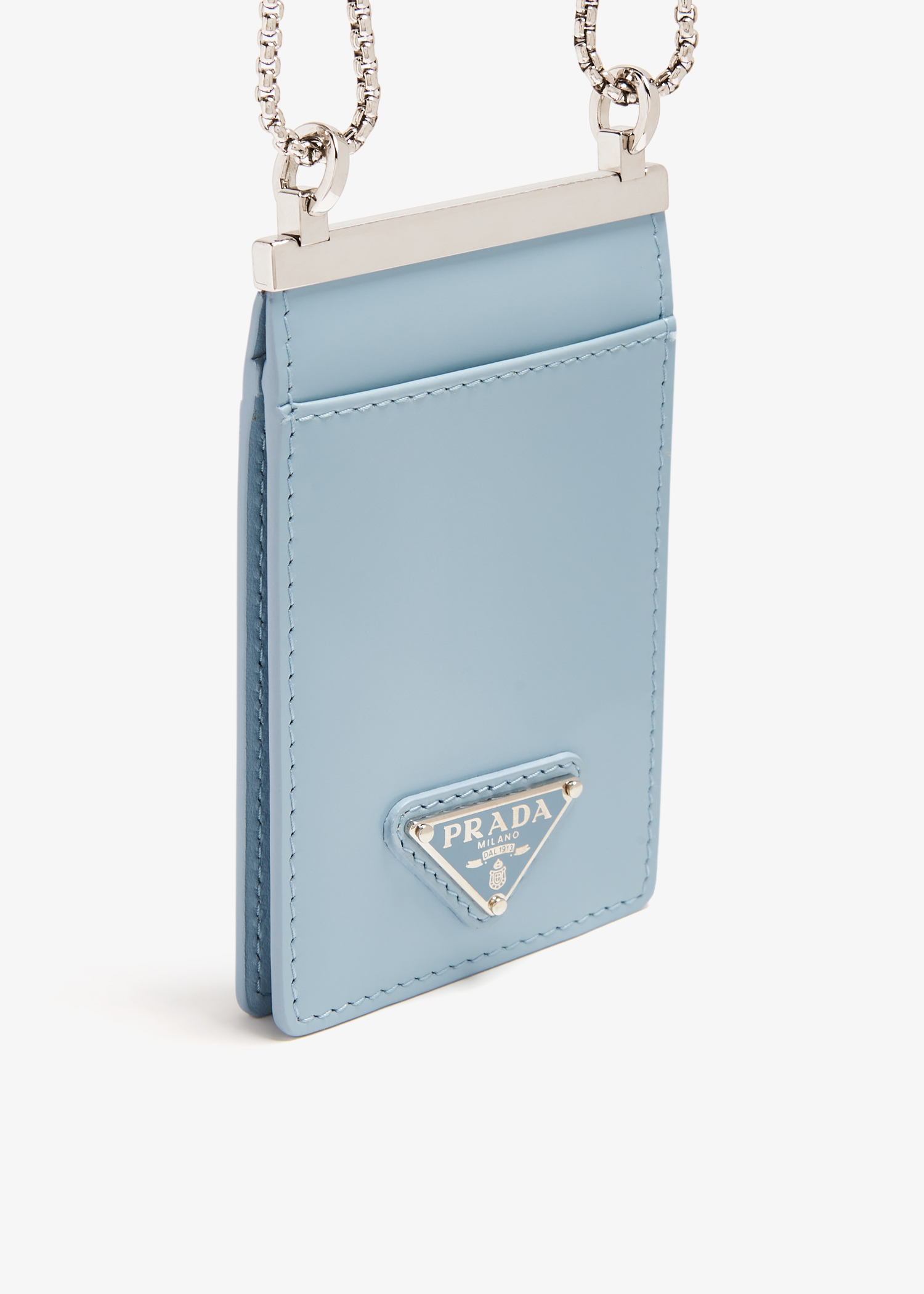 

Brushed leather card holder, Blue