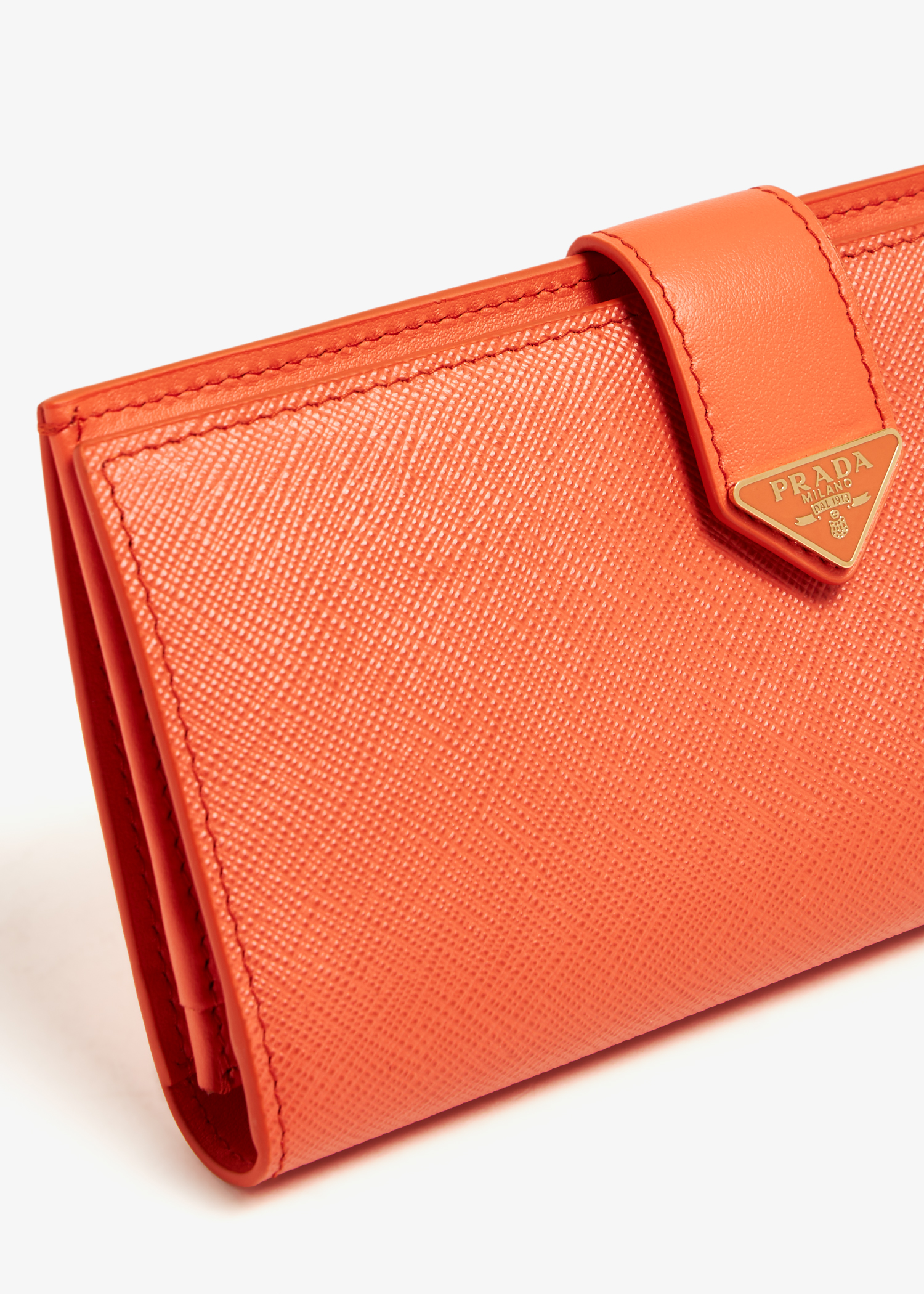 Prada Large Saffiano leather wallet for Women Orange in UAE