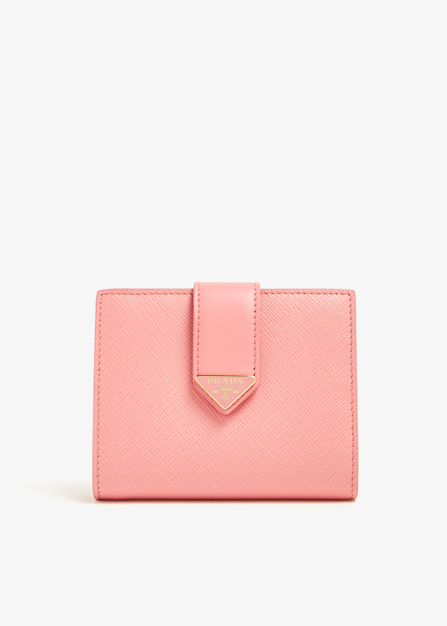 

Small Saffiano leather wallet, Pink