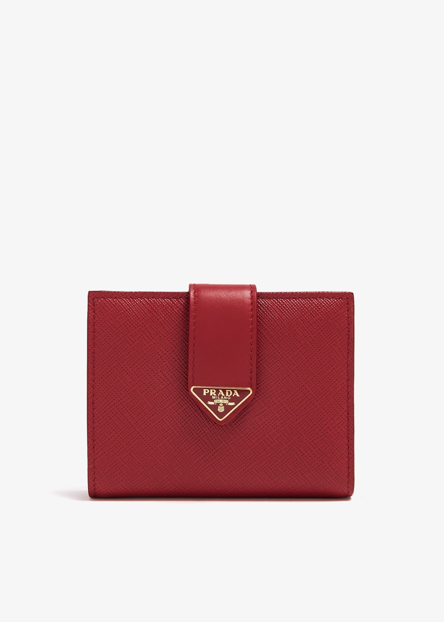 

Small Saffiano leather wallet, Red