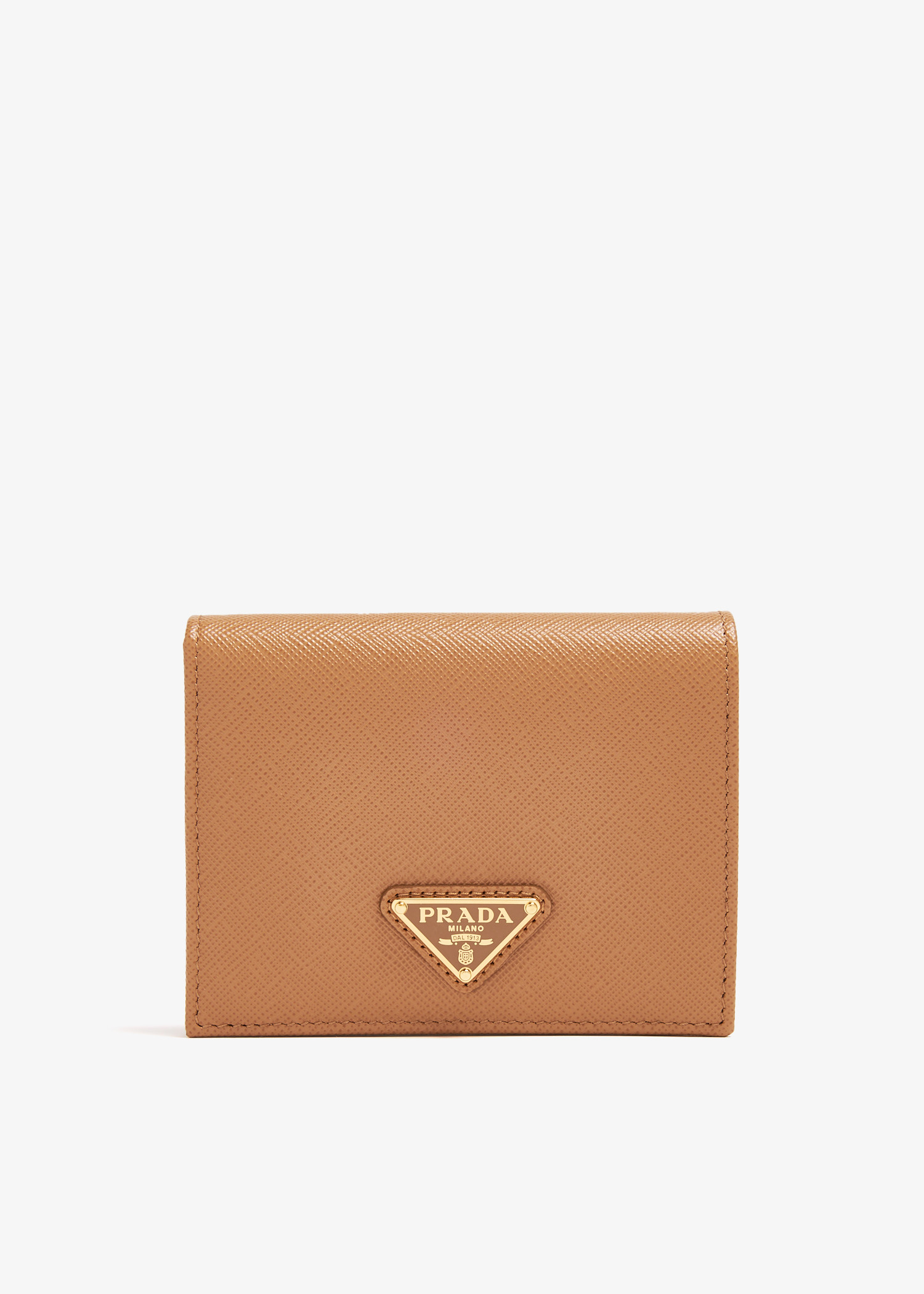 

Small Saffiano leather wallet, Brown