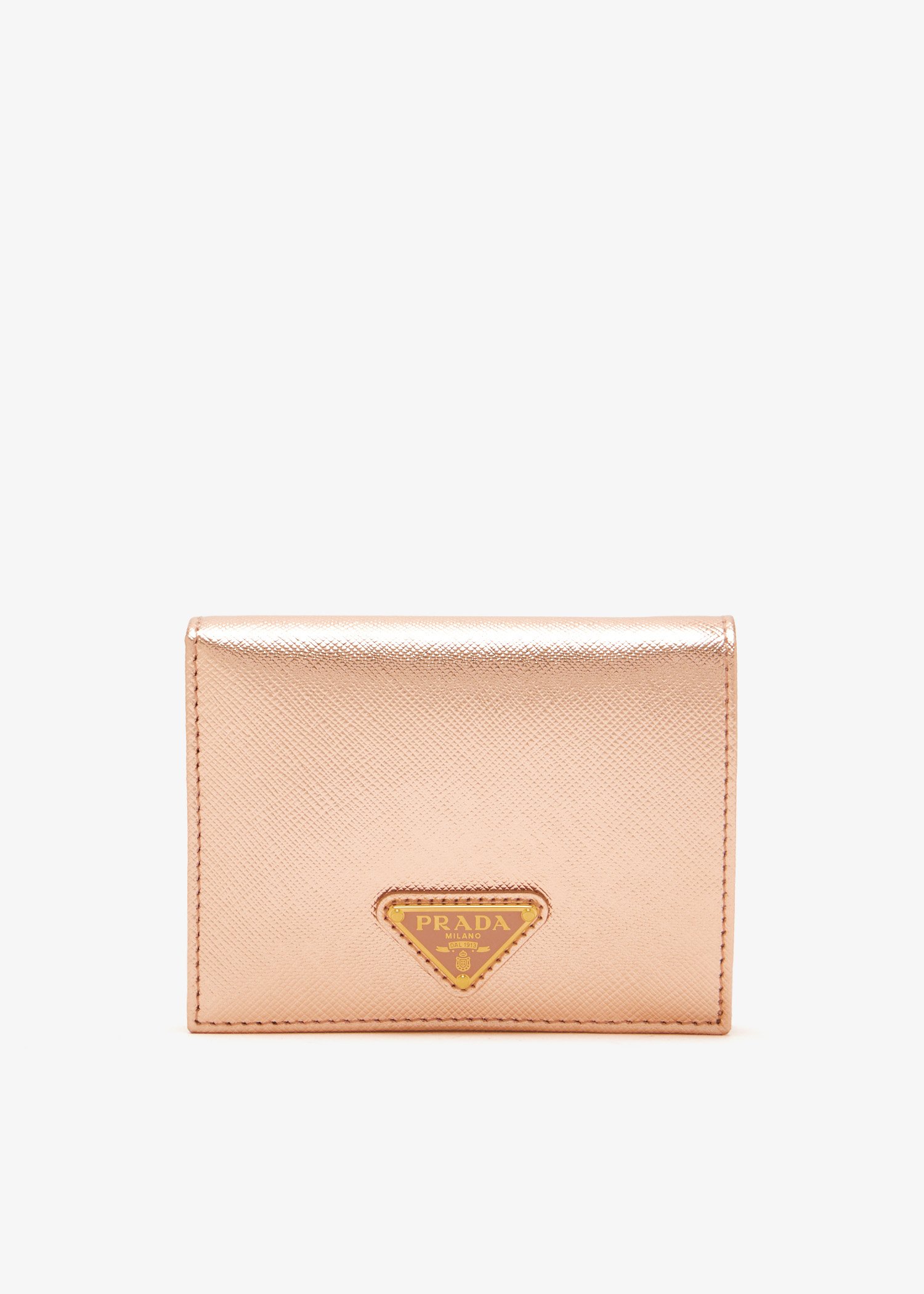 

Small Saffiano leather wallet, Pink