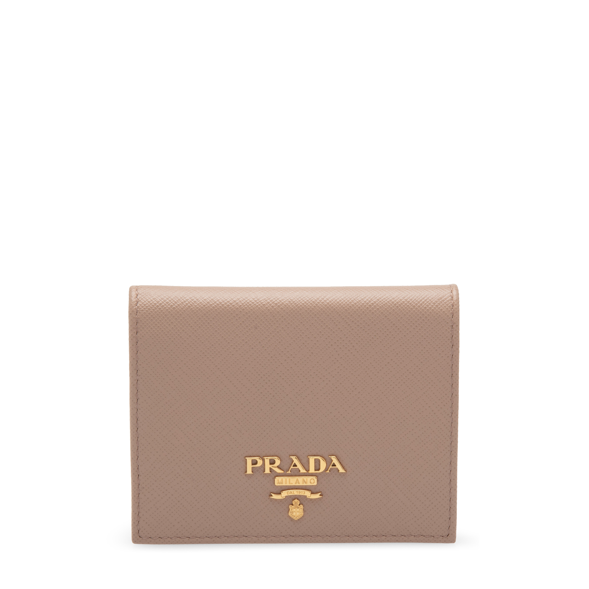 

Small Saffiano leather wallet, Beige
