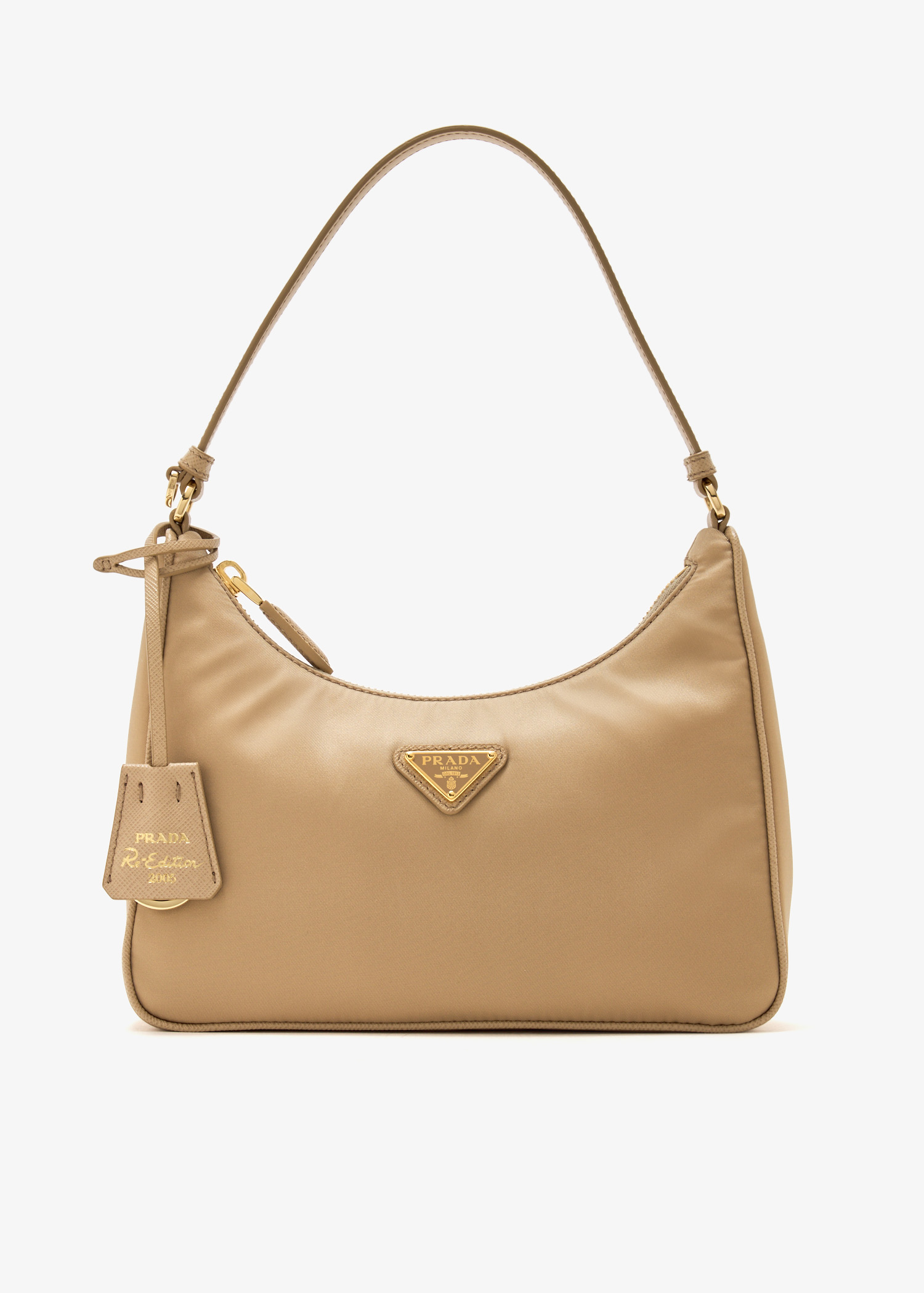 

Prada Re-Edition 2005 Re-Nylon and Saffiano mini bag, Beige