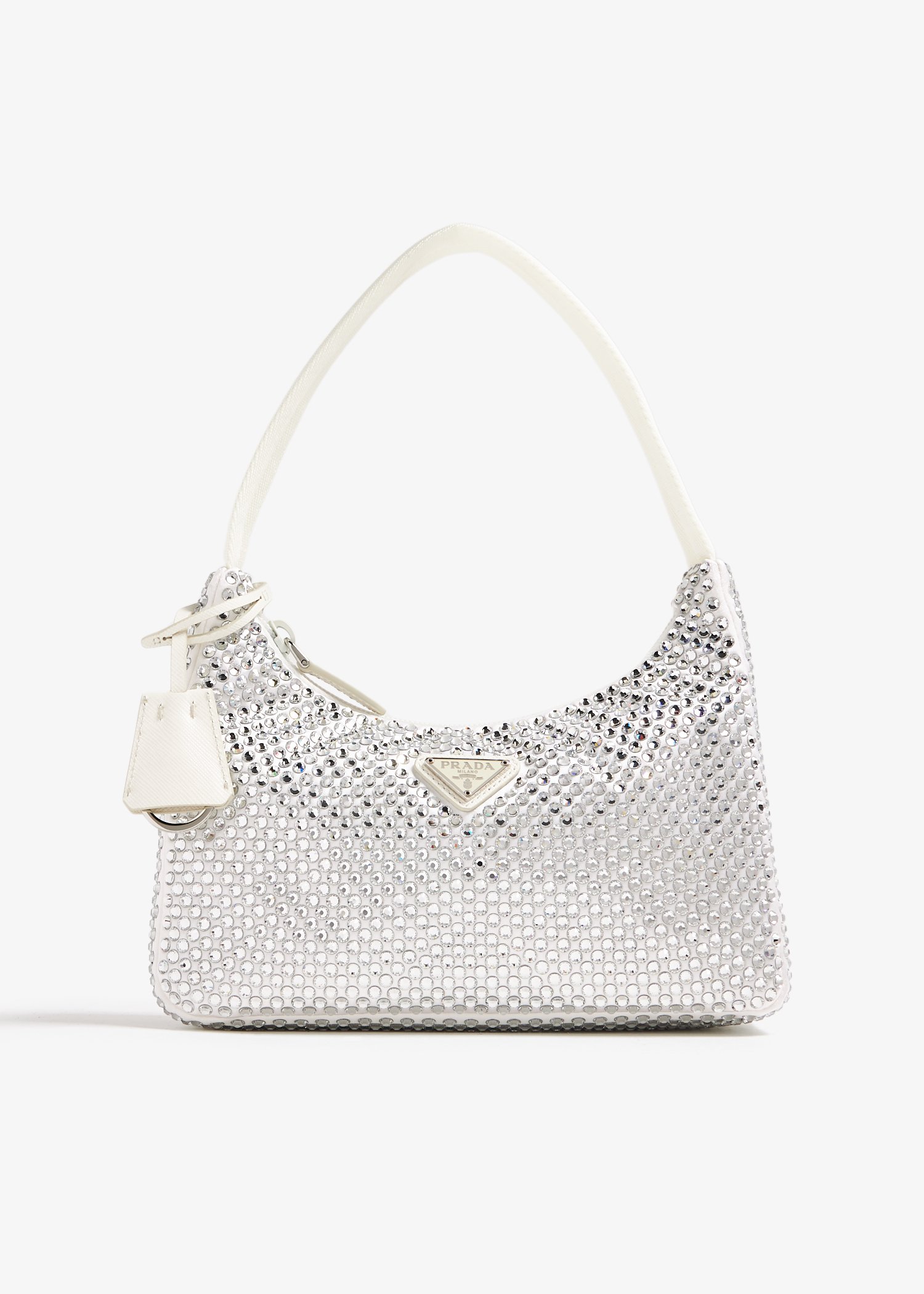 

Re-Edition crystal-embellished mini bag, White