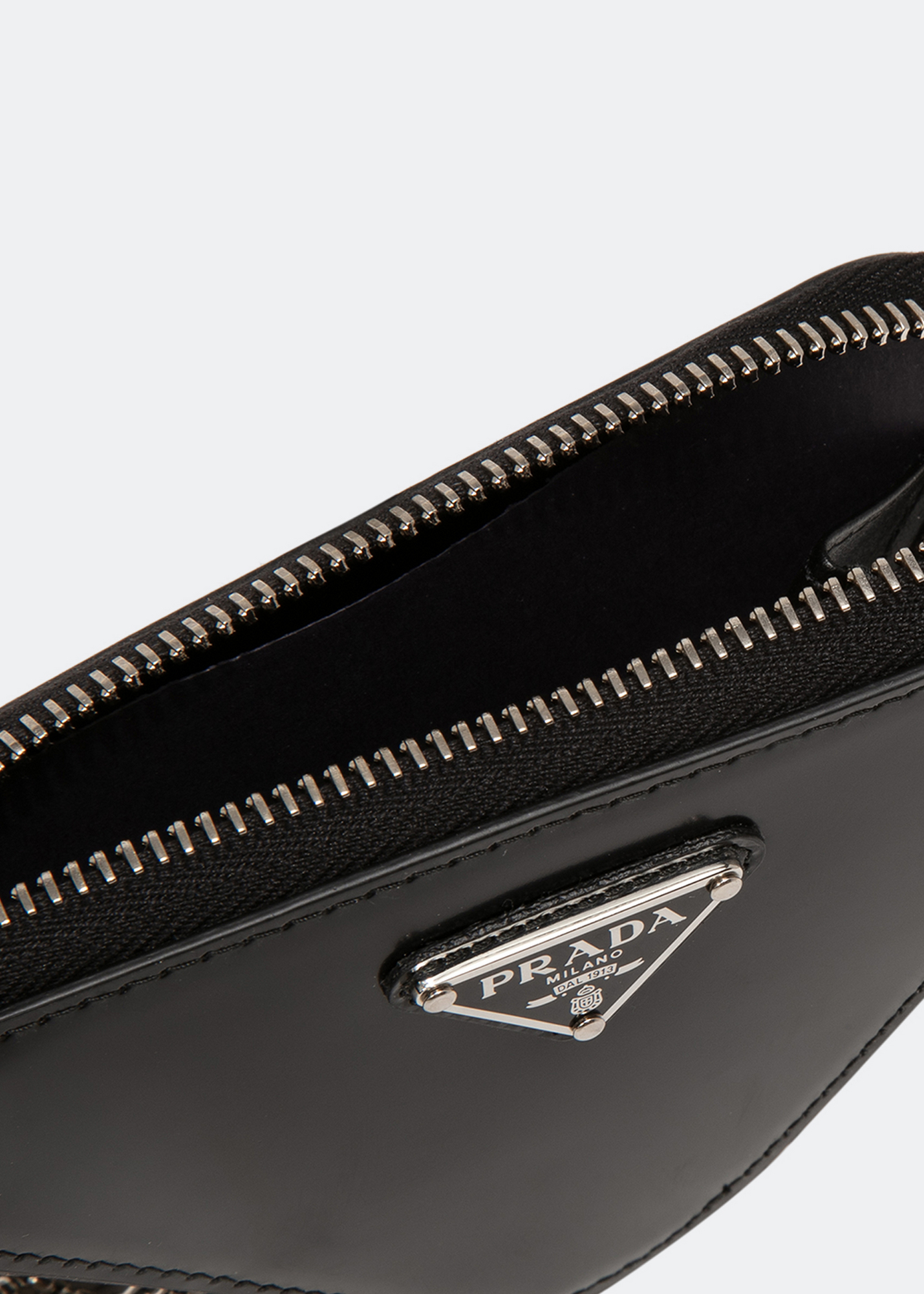 

Brushed leather mini-pouch, Black