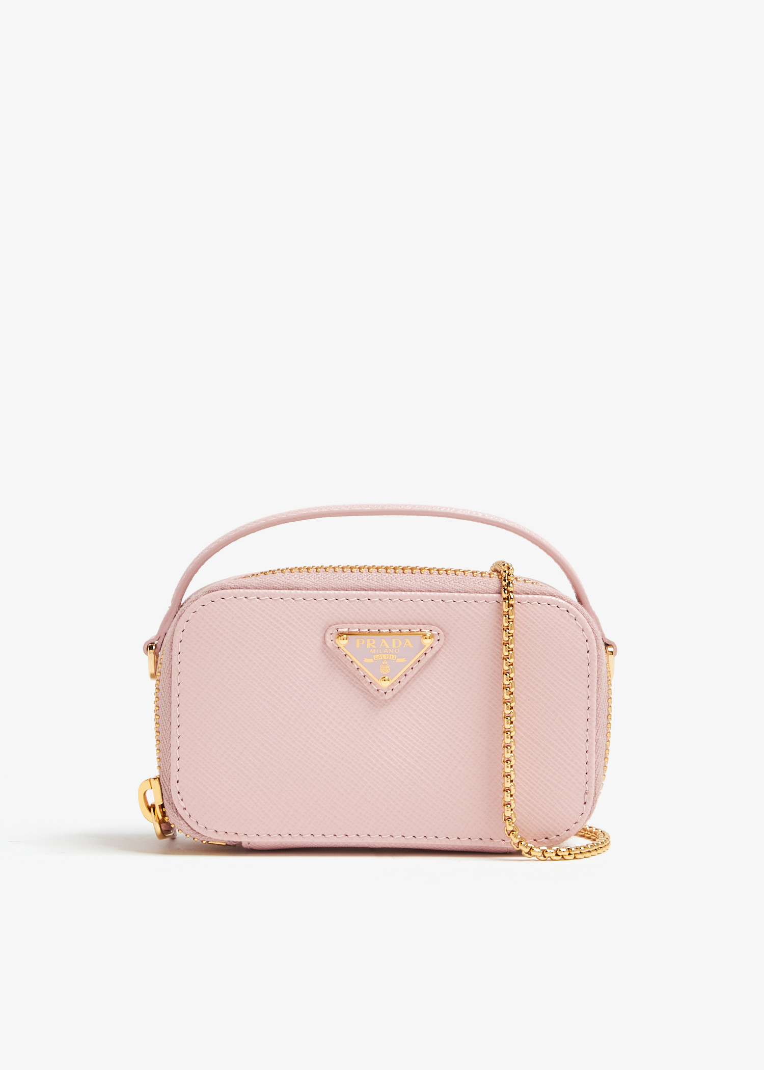 

Saffiano leather mini-pouch, Pink