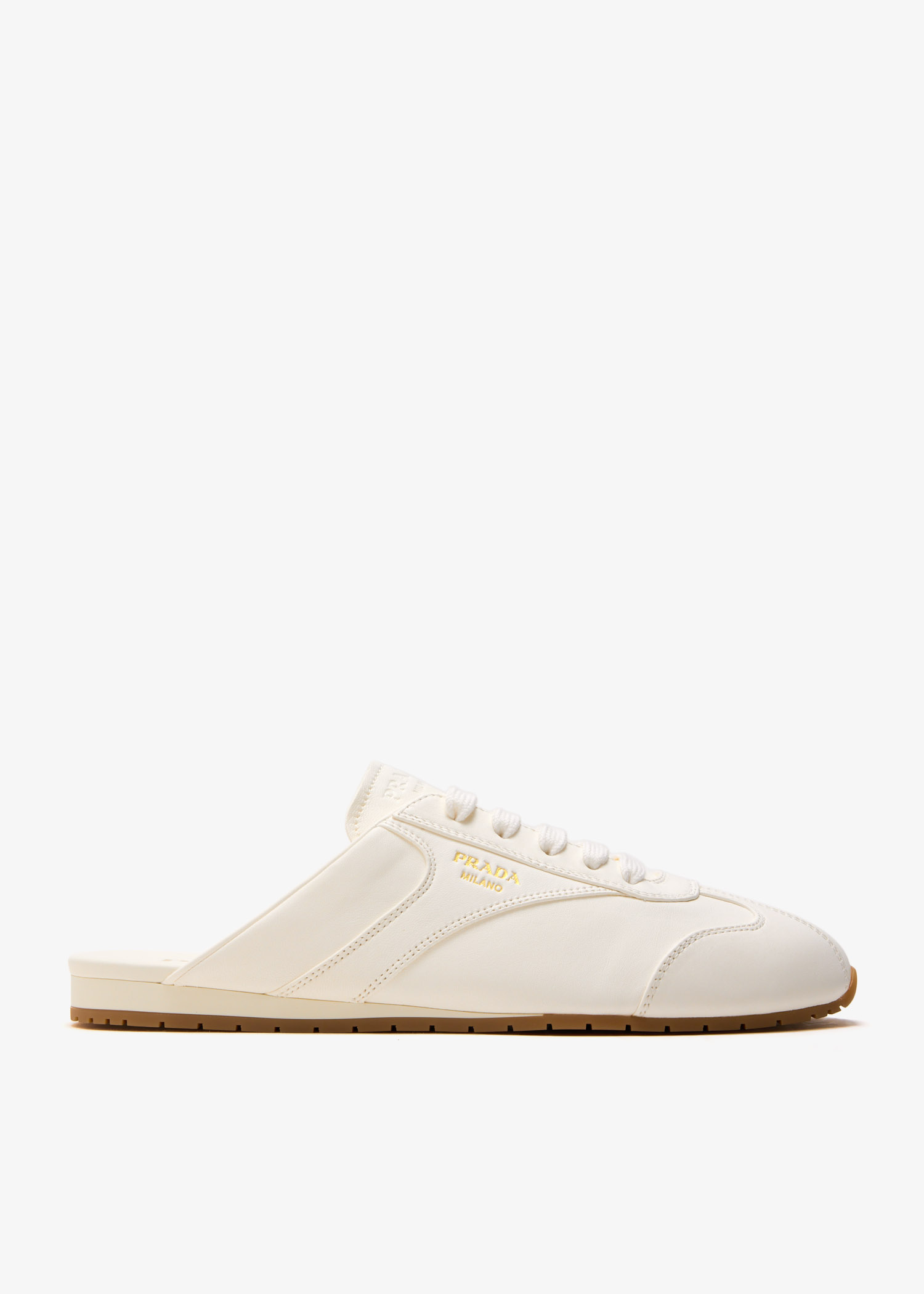 

Nappa leather mule sneakers, White