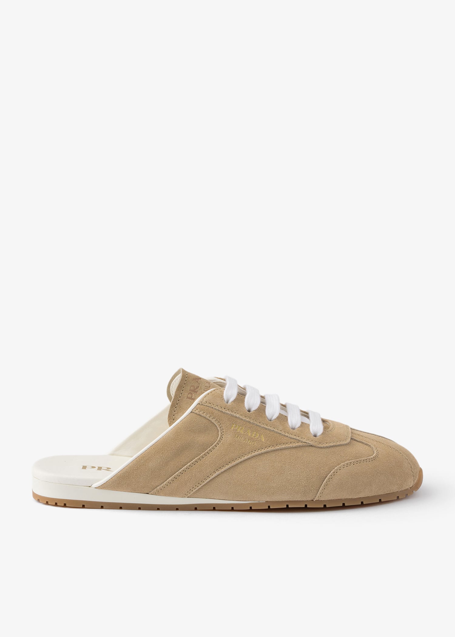 

Suede sneaker mules, Beige