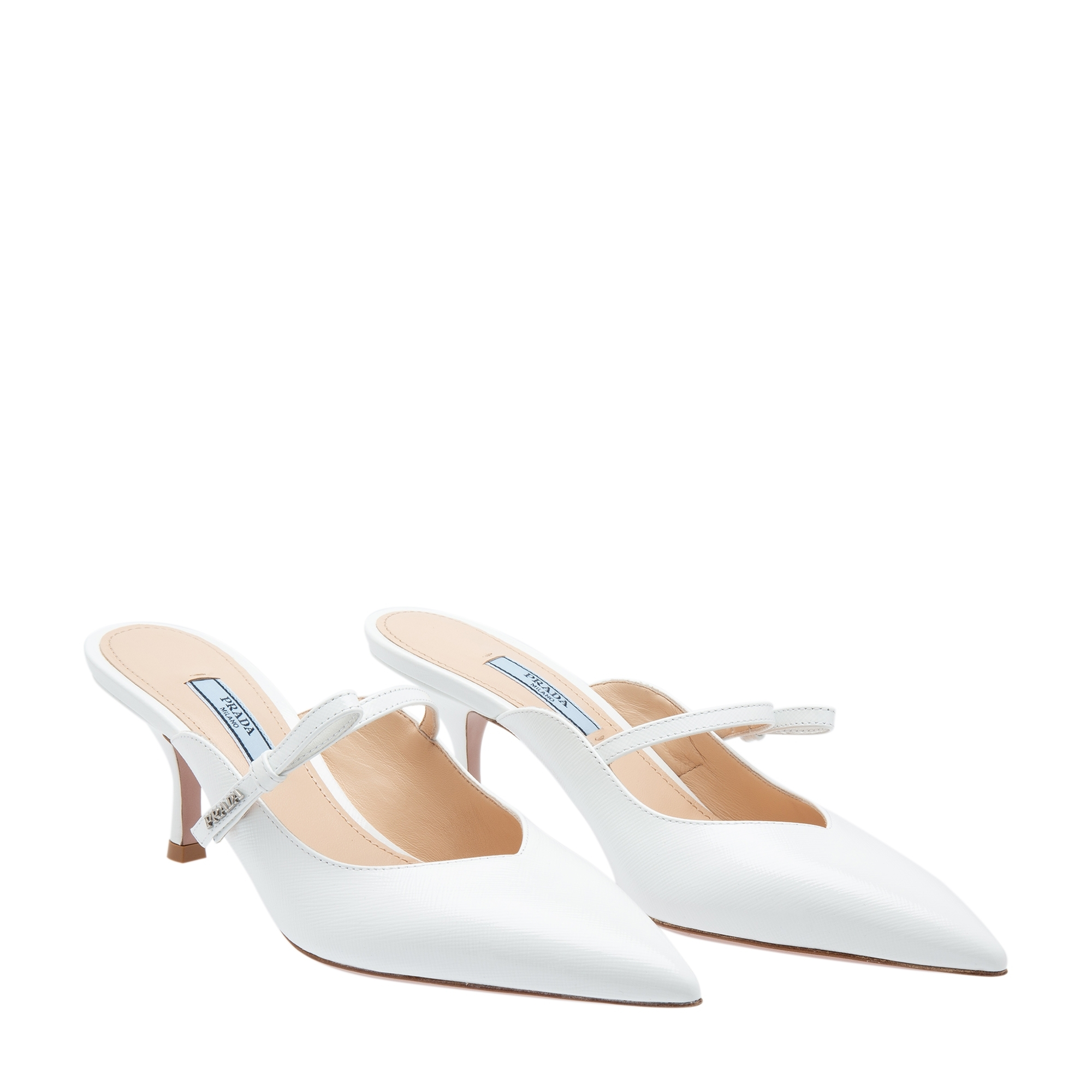 

Leather mules, White