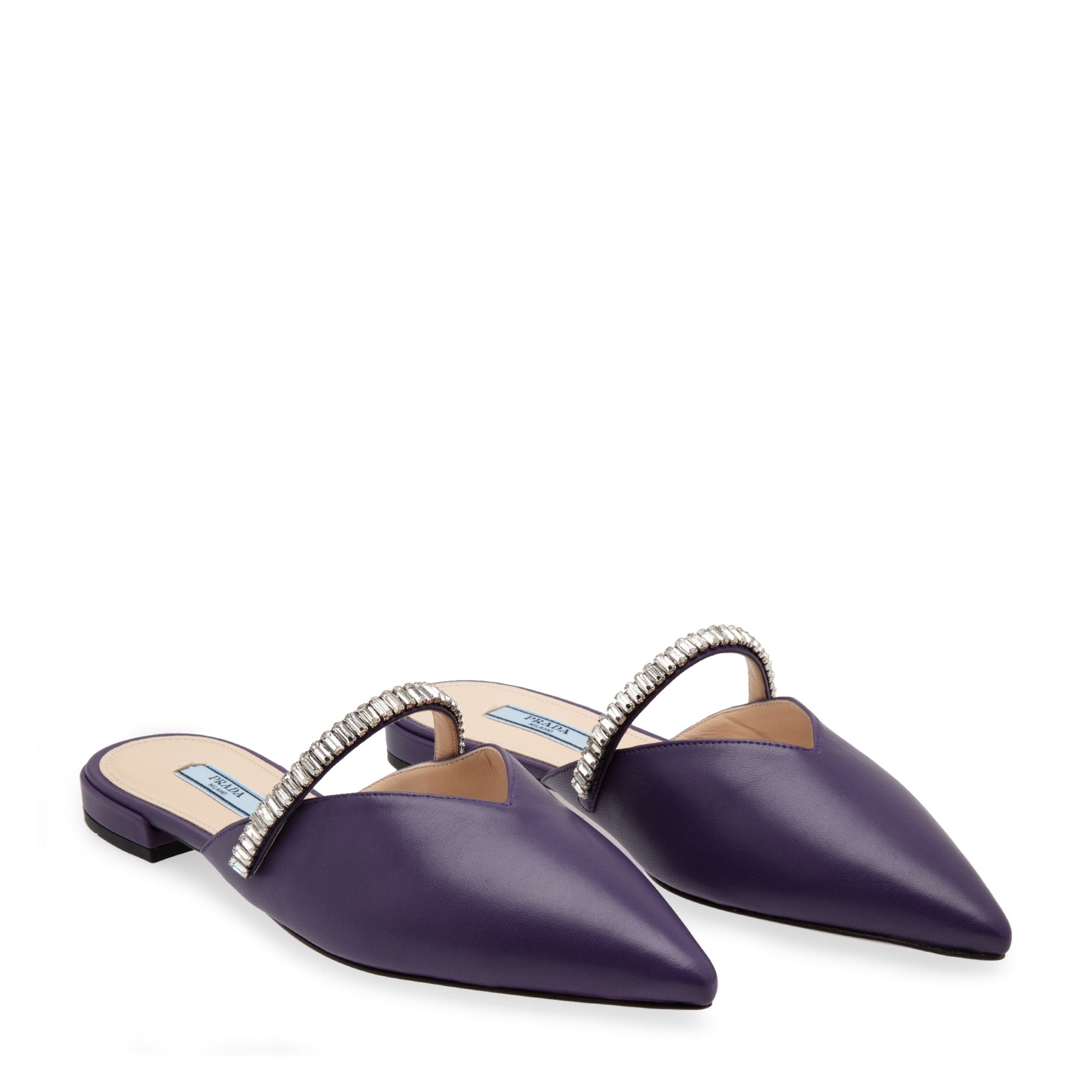 

Leather embellished mules, Purple