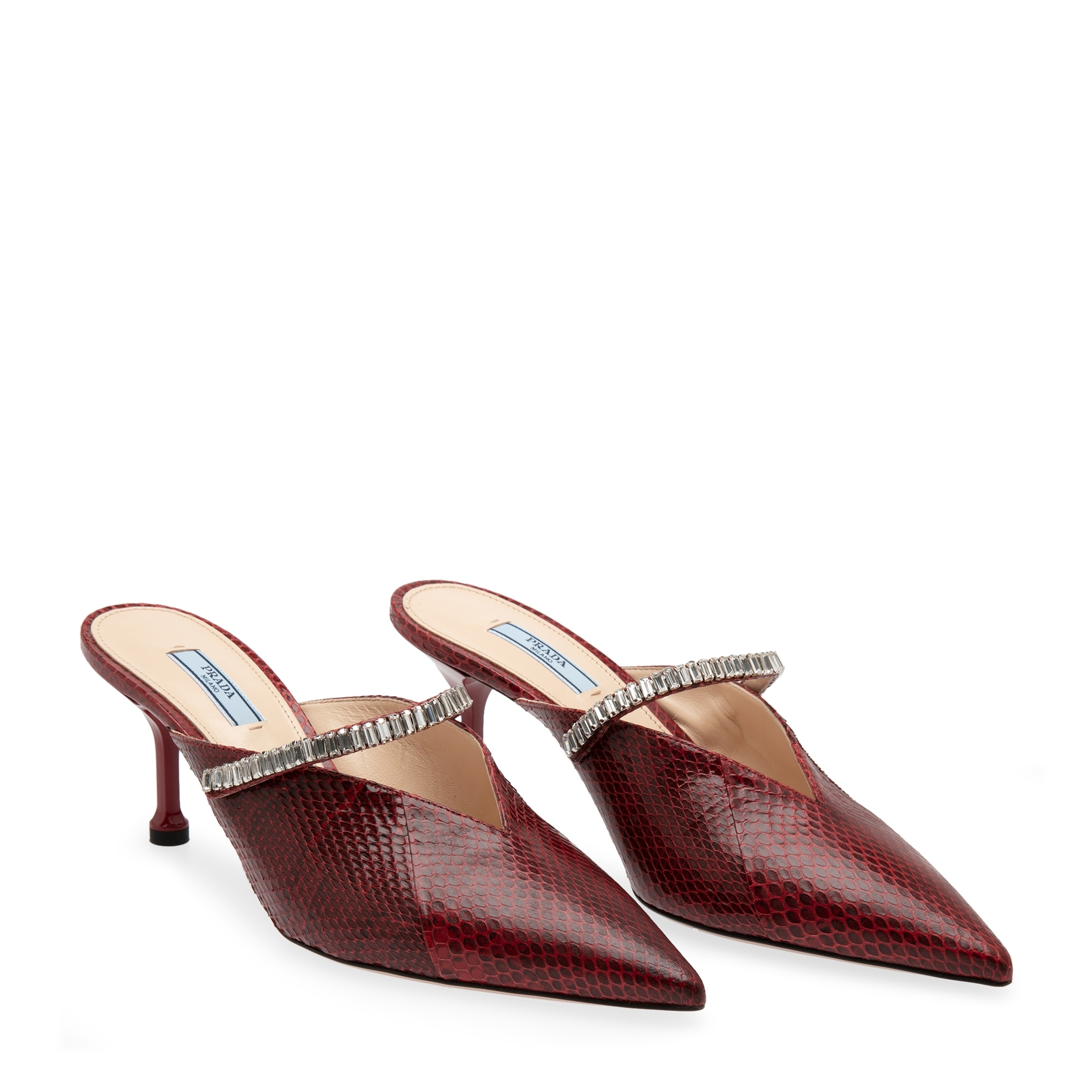 

Leather embellished mules, Red