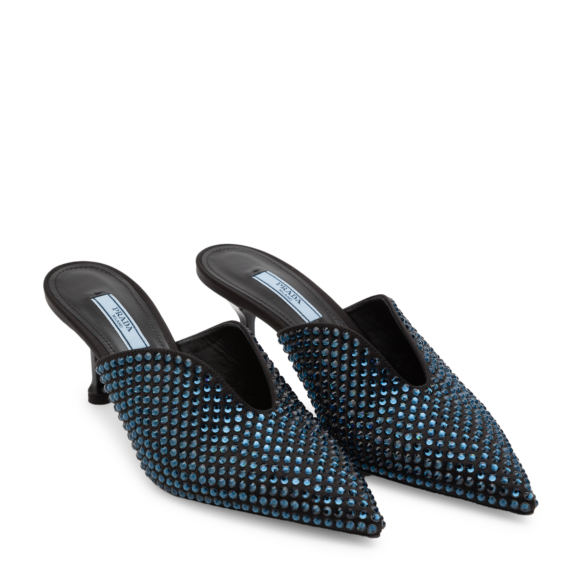 

Satin mules, Blue