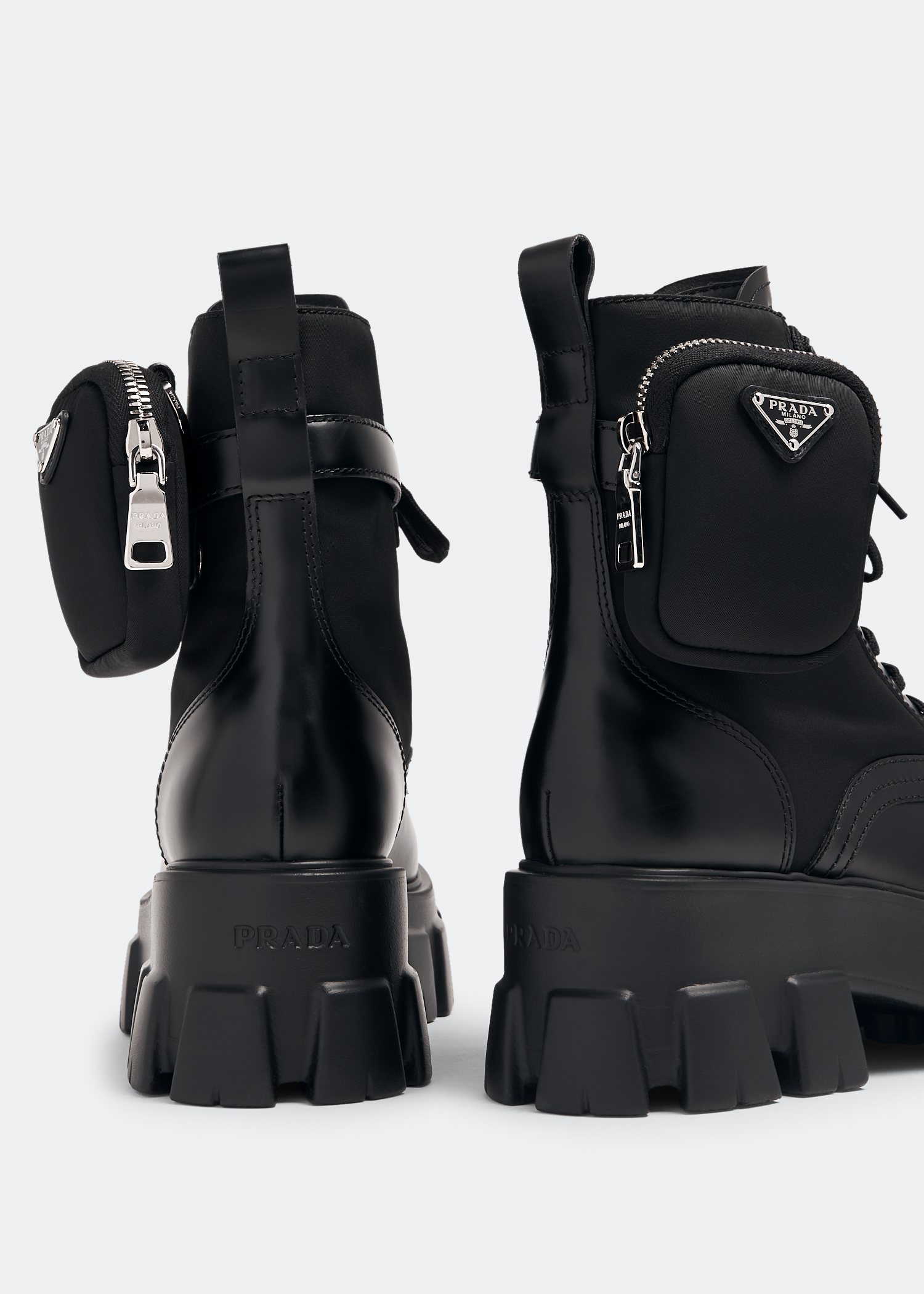 

Monolith leather and Re-Nylon boots, Black