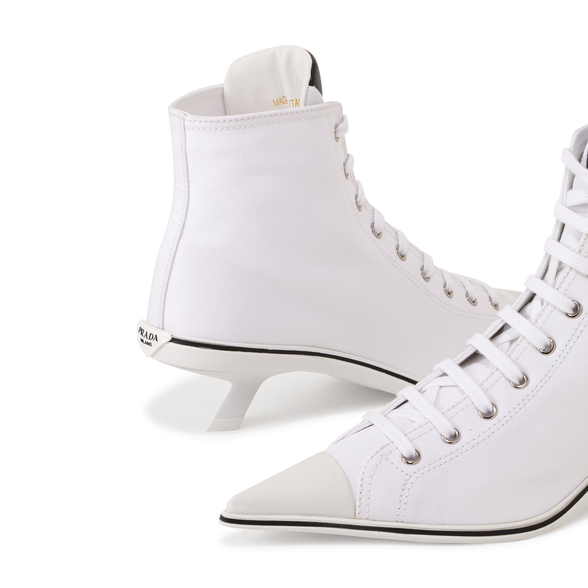 

Synthesis heeled high-top sneakers, White