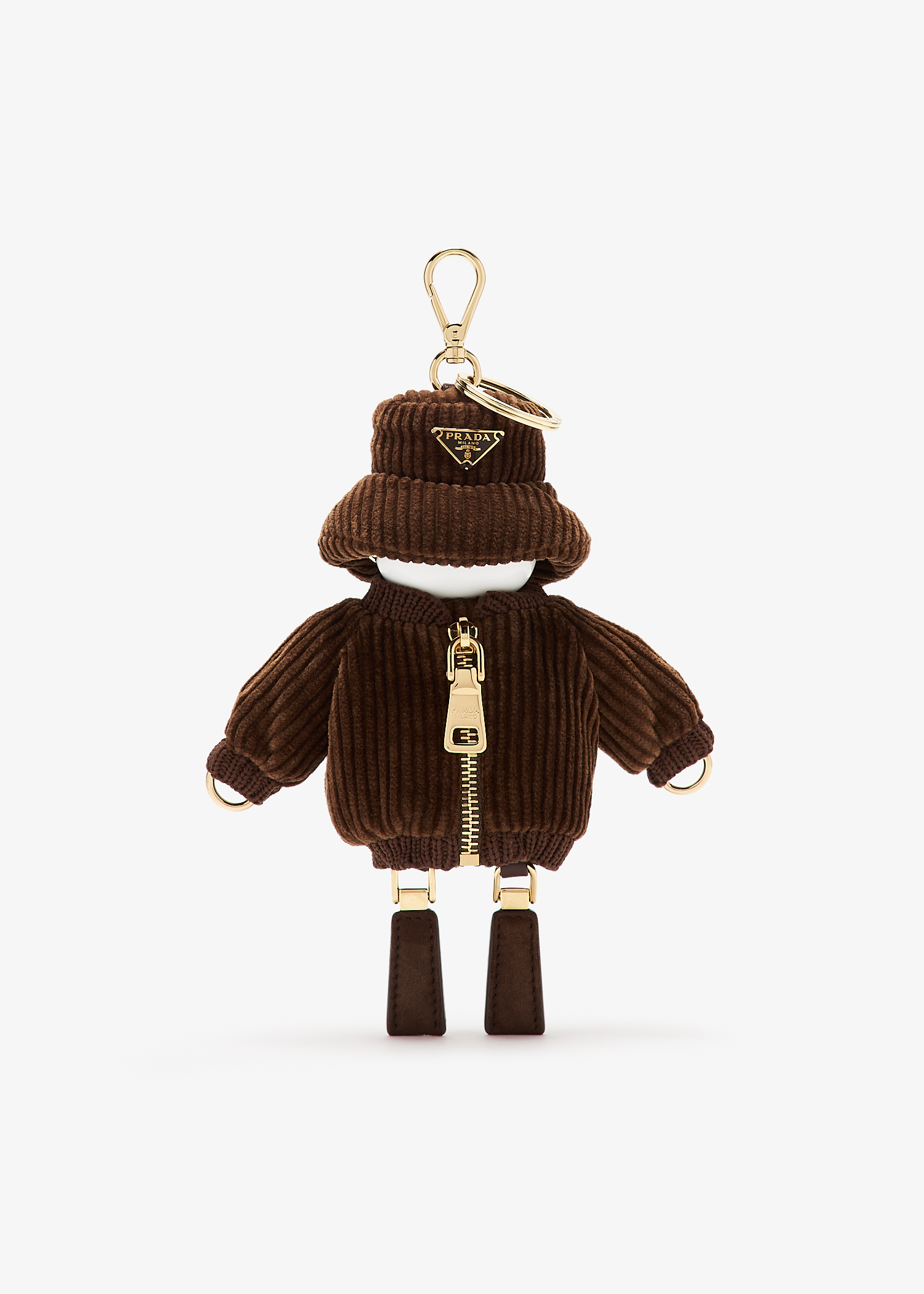 

Soft Robot corduroy bag charm, Brown