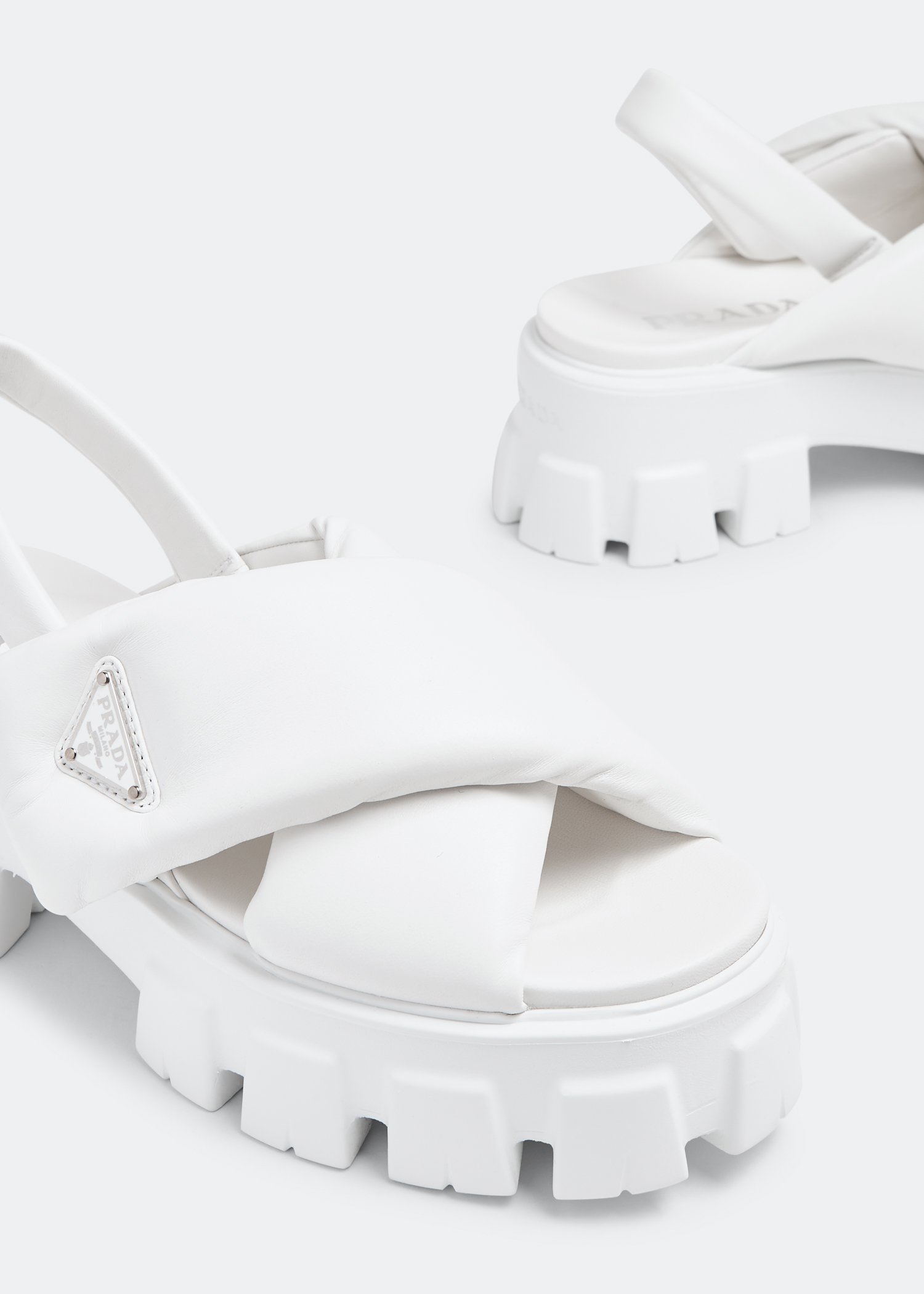 

Monolith padded nappa leather sandals, White