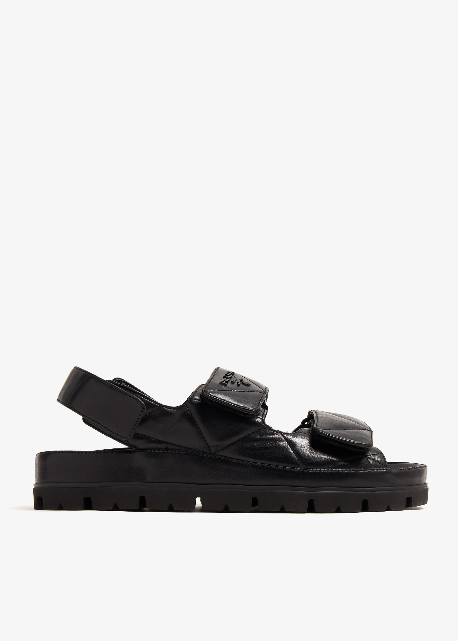 

Padded nappa leather sandals, Black