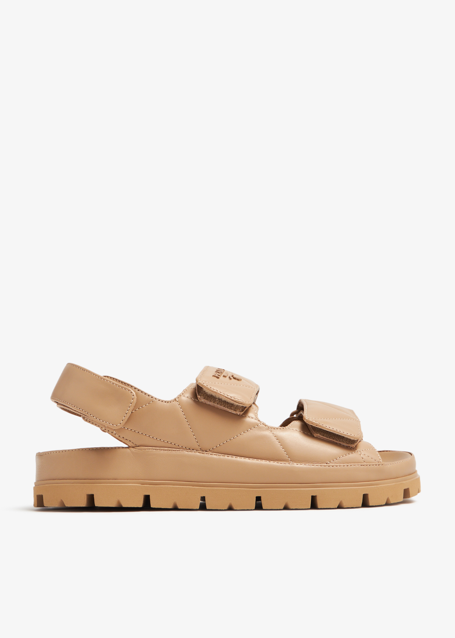 

Padded nappa leather sandals, Beige