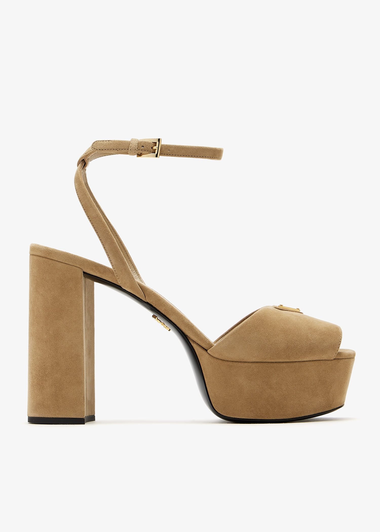 

Suede platform sandals, Beige