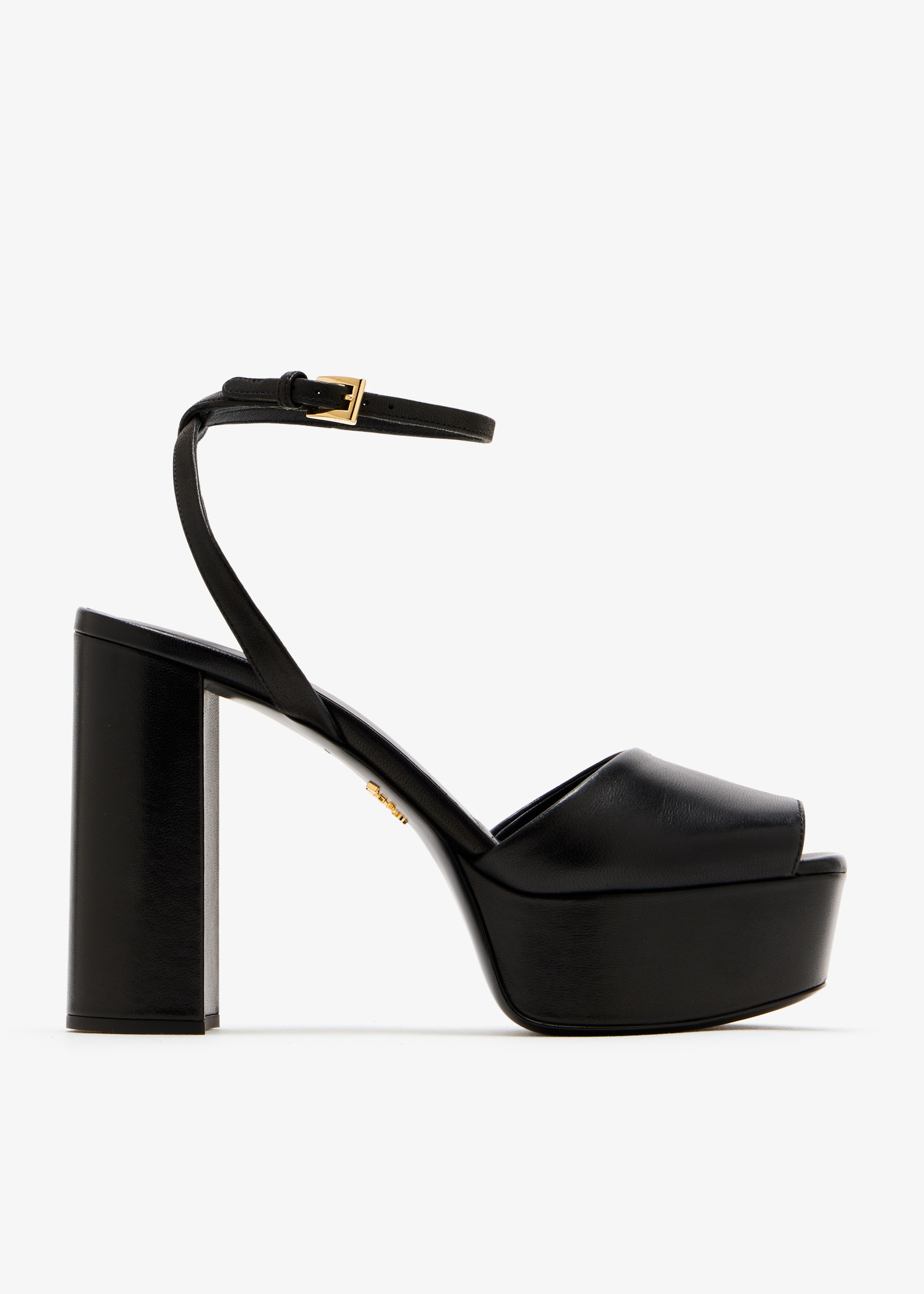 

Nappa leather platform sandals, Black