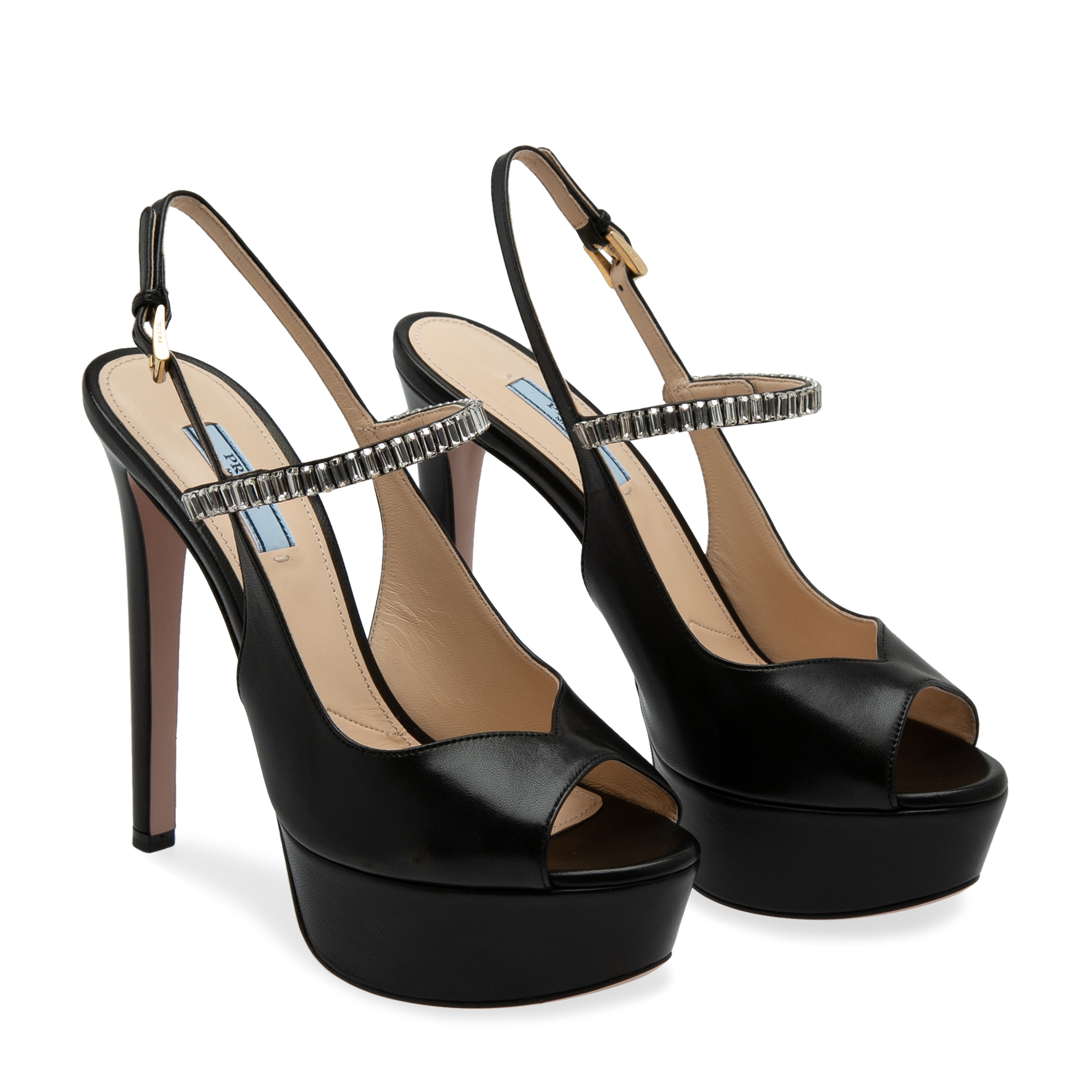 

Embellished platform sandals, Black